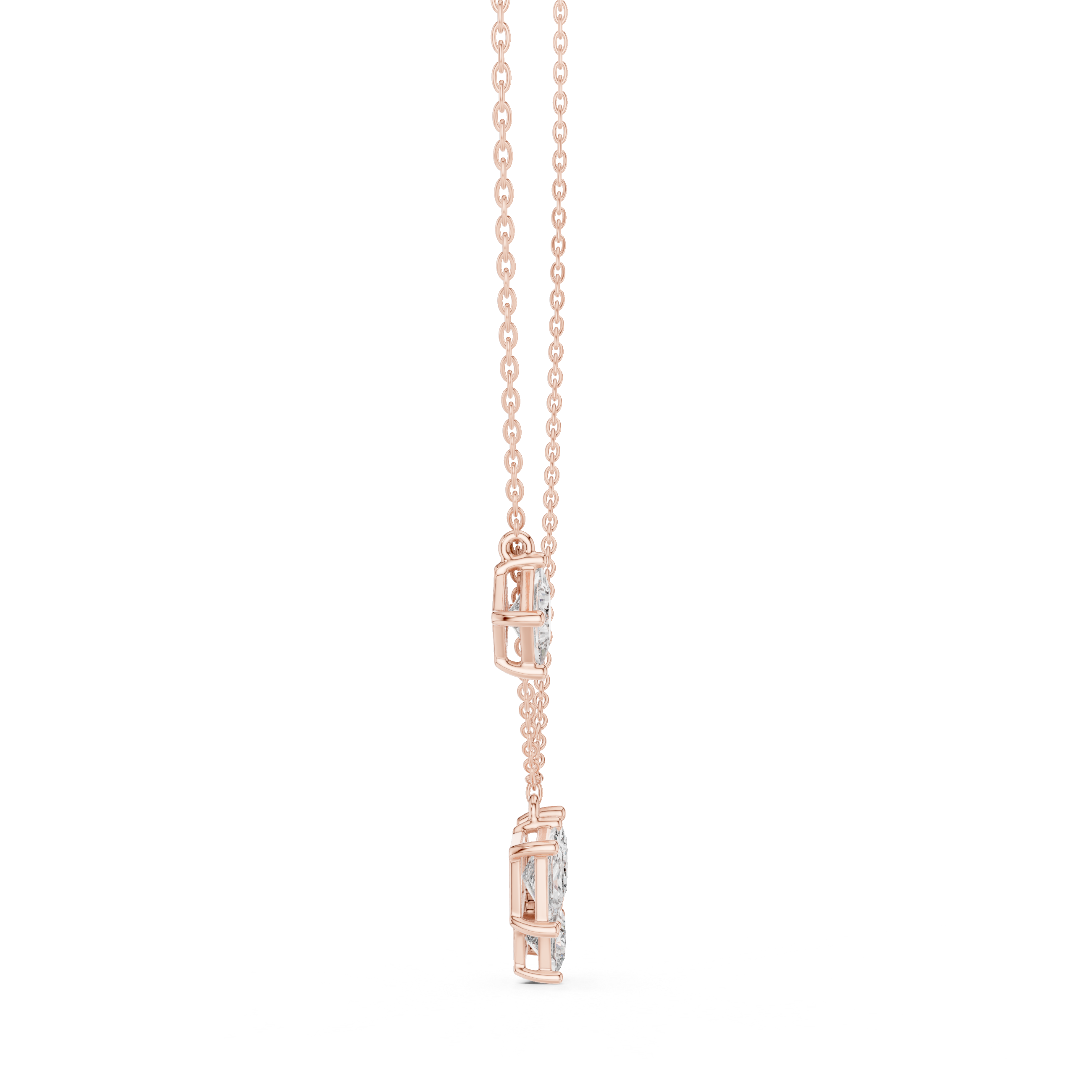 Luxury Three Stone Diamond Necklace, Minimal Gold Trilogy Pendant for Women