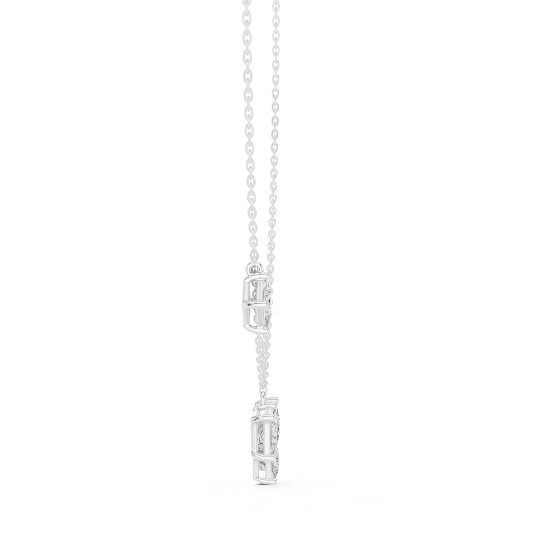 Luxury Three Stone Diamond Necklace, Minimal Gold Trilogy Pendant for Women