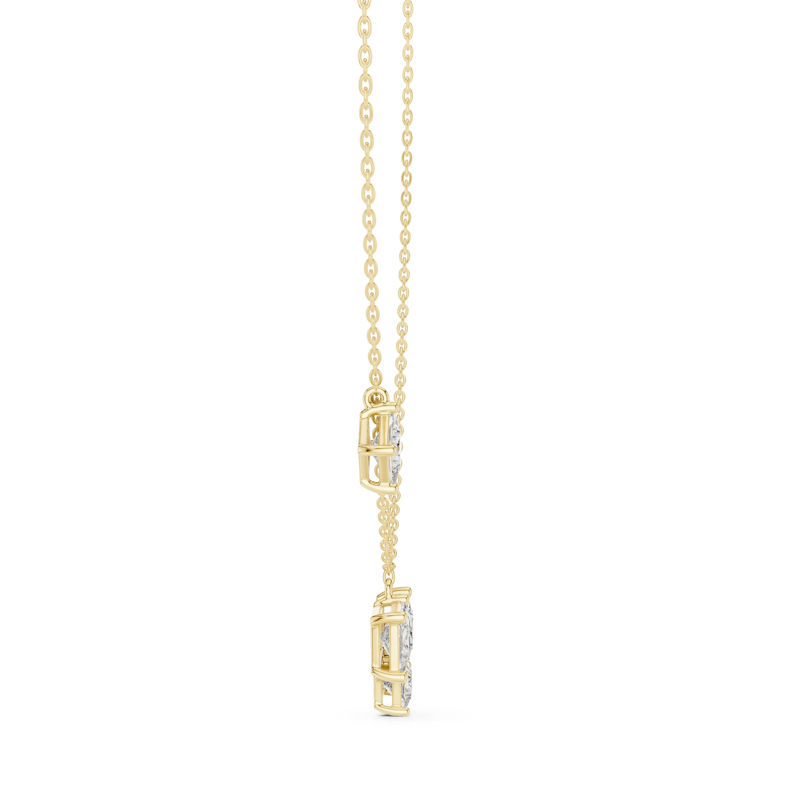 Luxury Three Stone Diamond Necklace, Minimal Gold Trilogy Pendant for Women