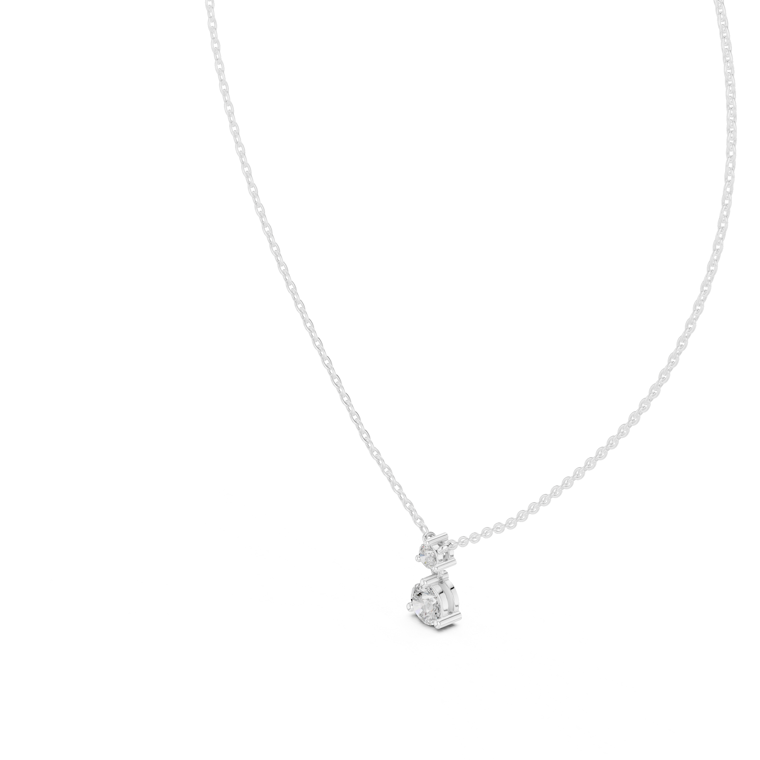 Rose Gold Round Cut Diamond Necklace, Dainty Pendant for Everyday Wear & Anniversary Gift