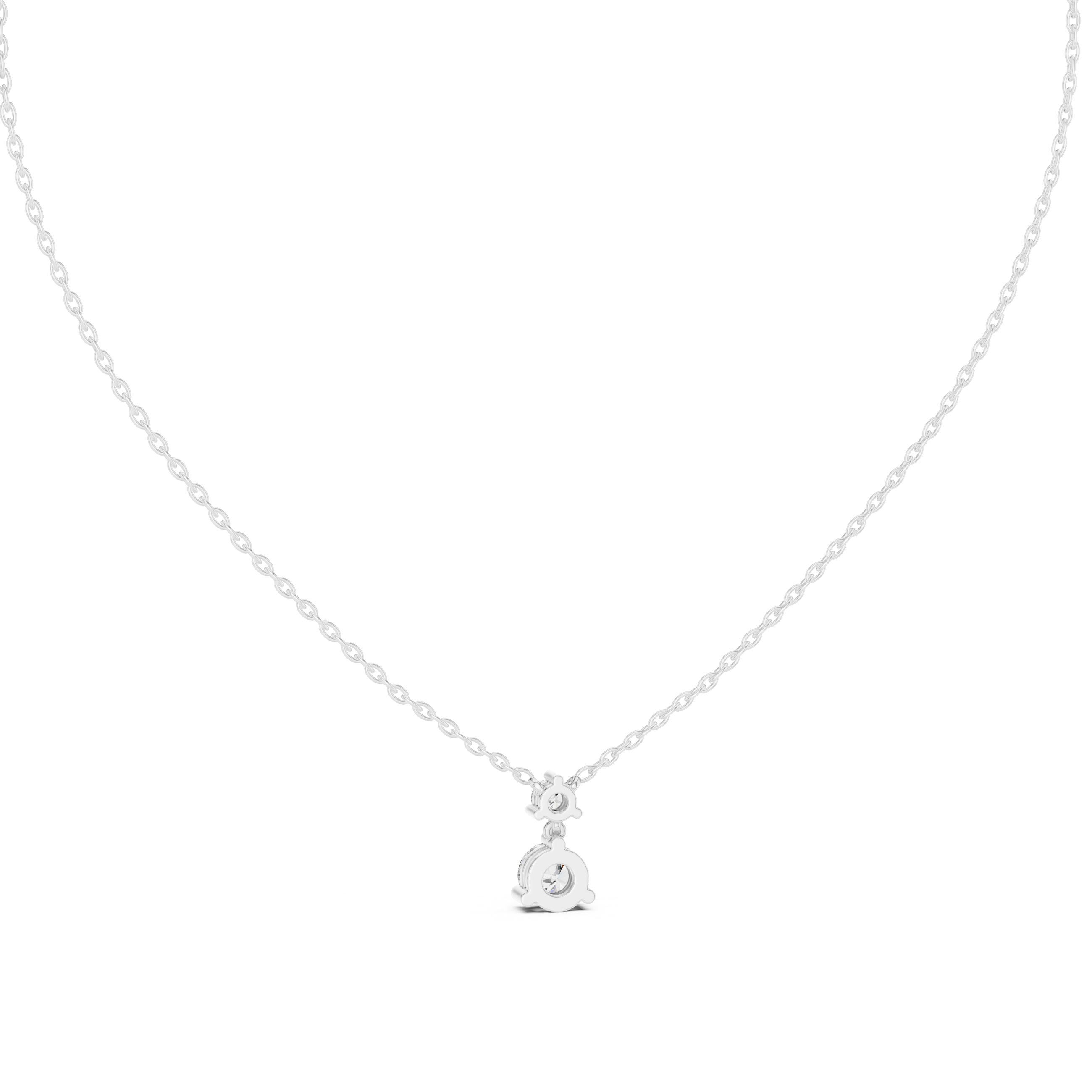 Rose Gold Round Cut Diamond Necklace, Dainty Pendant for Everyday Wear & Anniversary Gift