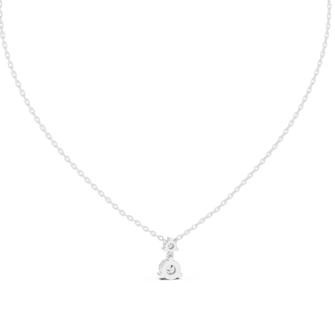 Rose Gold Round Cut Diamond Necklace, Dainty Pendant for Everyday Wear & Anniversary Gift