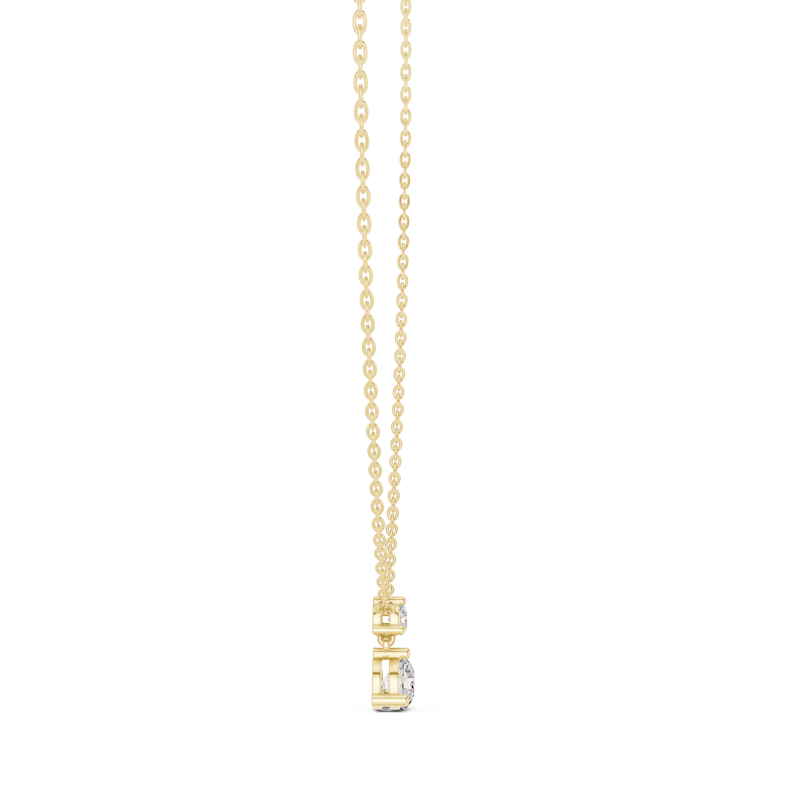 Rose Gold Round Cut Diamond Necklace, Dainty Pendant for Everyday Wear & Anniversary Gift