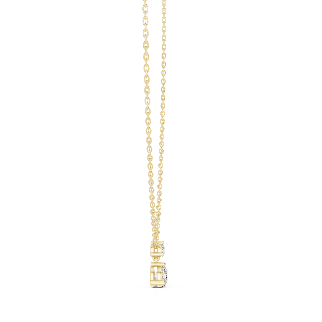 Rose Gold Round Cut Diamond Necklace, Dainty Pendant for Everyday Wear & Anniversary Gift