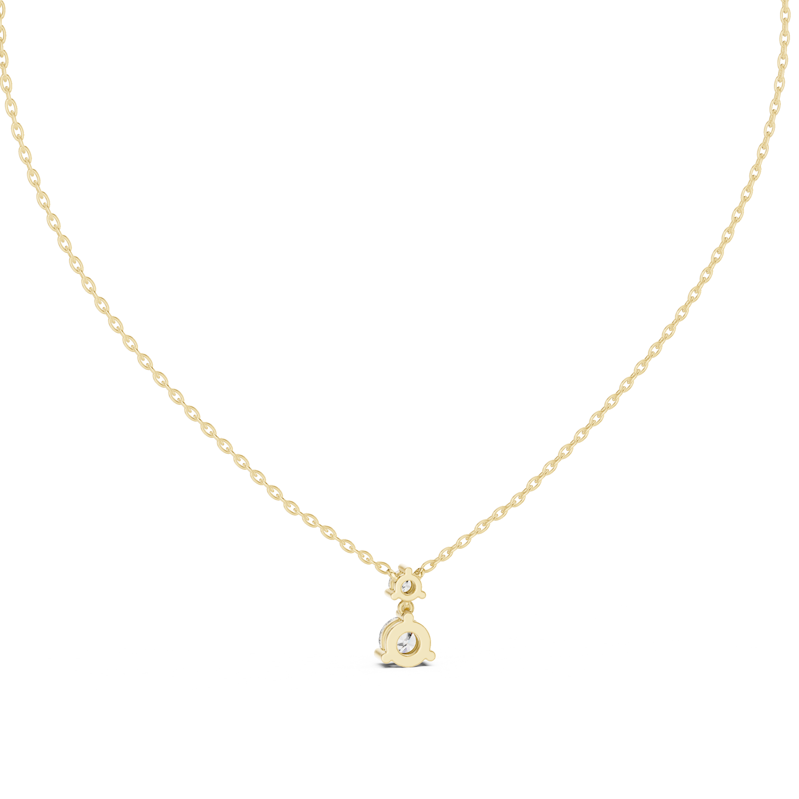 Rose Gold Round Cut Diamond Necklace, Dainty Pendant for Everyday Wear & Anniversary Gift