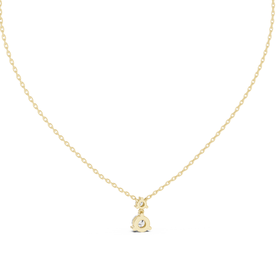 Rose Gold Round Cut Diamond Necklace, Dainty Pendant for Everyday Wear & Anniversary Gift