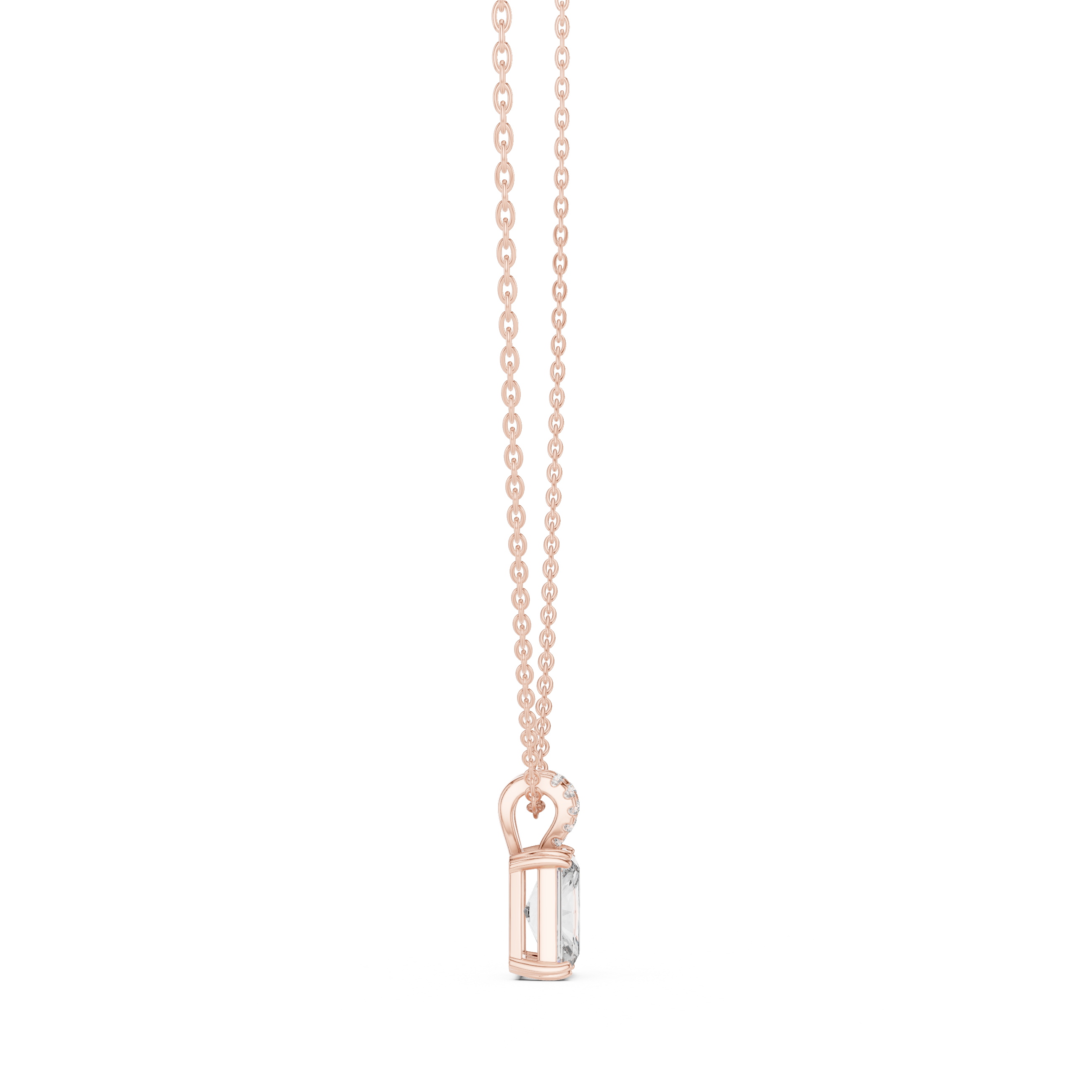 Radiant Diamond Pendant Necklace, Minimal White Gold Jewelry for Everyday Wear