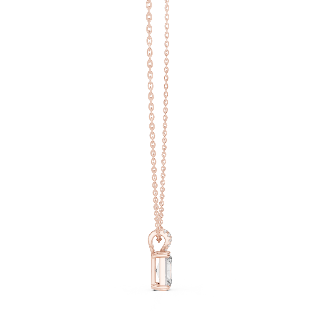 Radiant Diamond Pendant Necklace, Minimal White Gold Jewelry for Everyday Wear