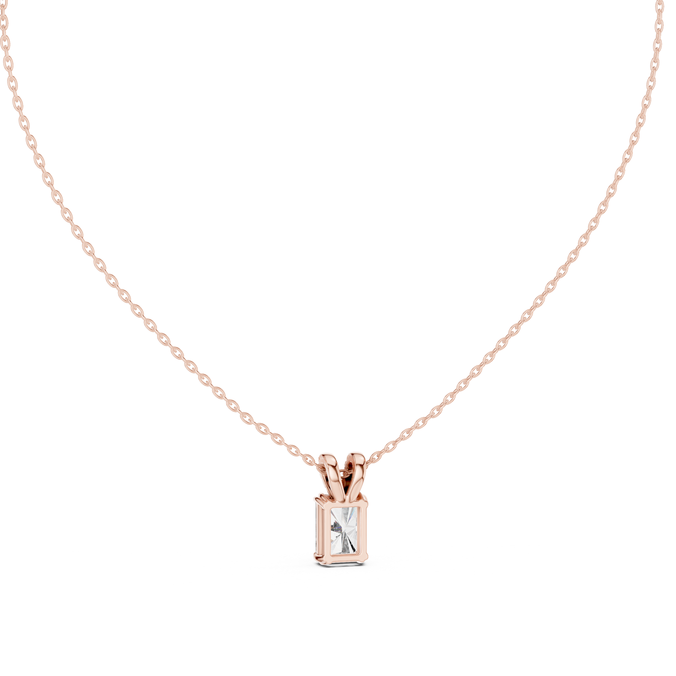 Radiant Diamond Pendant Necklace, Minimal White Gold Jewelry for Everyday Wear