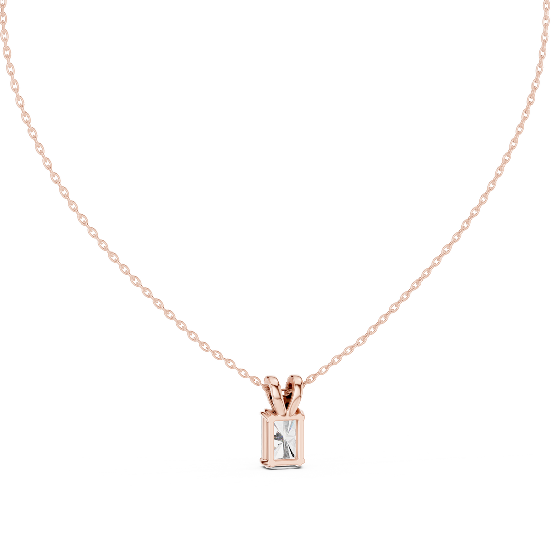 Radiant Diamond Pendant Necklace, Minimal White Gold Jewelry for Everyday Wear