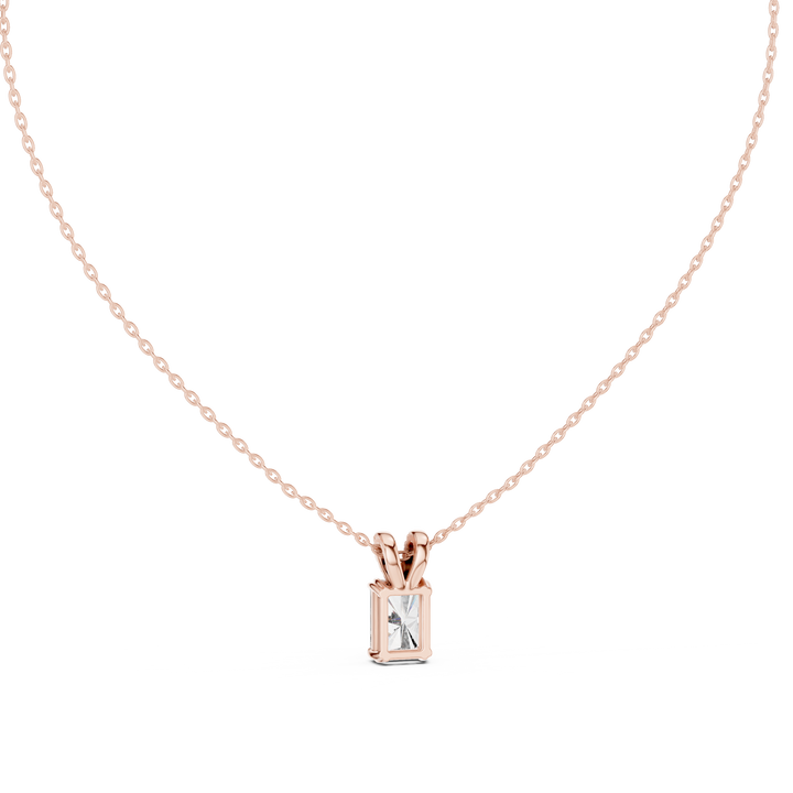 Radiant Diamond Pendant Necklace, Minimal White Gold Jewelry for Everyday Wear