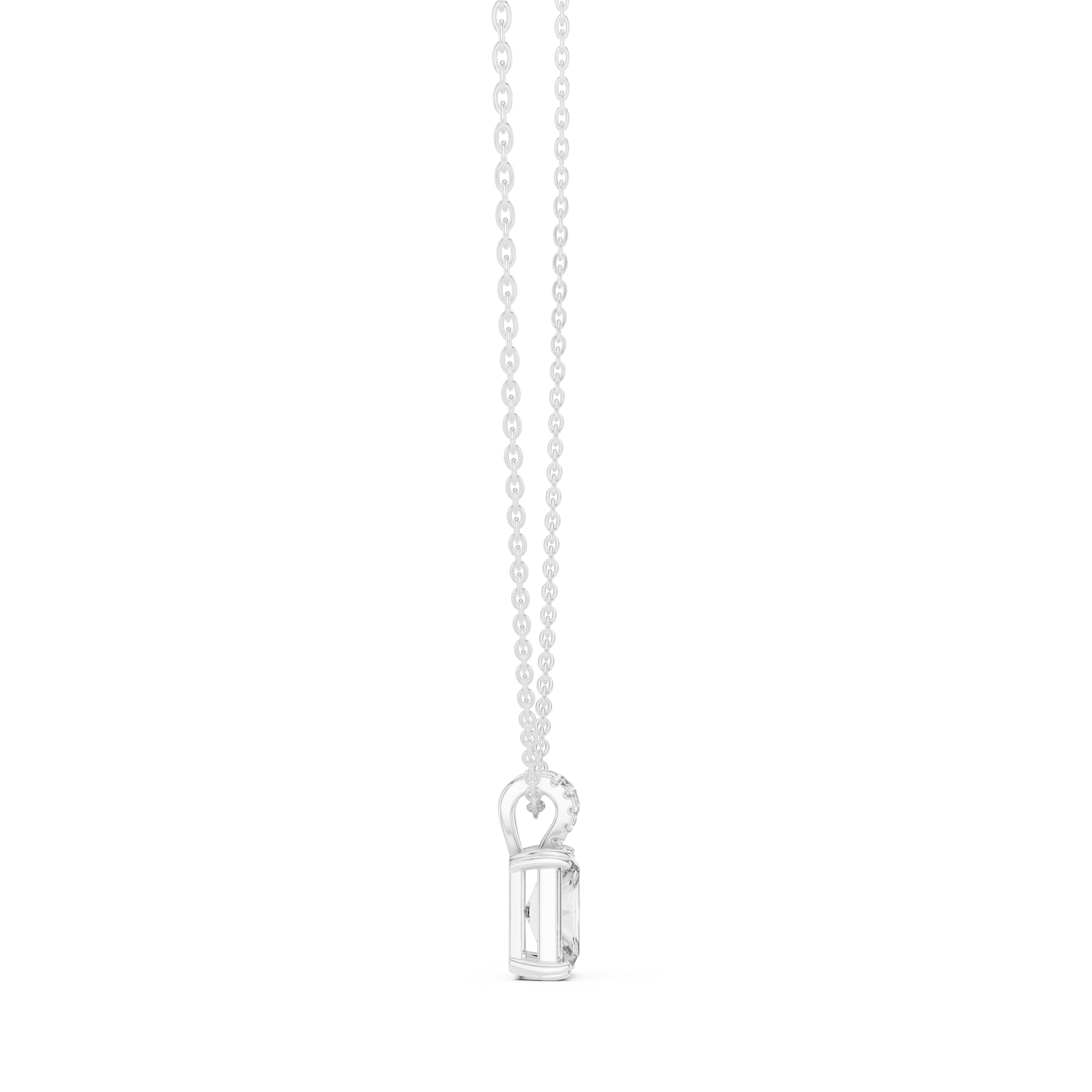 Radiant Diamond Pendant Necklace, Minimal White Gold Jewelry for Everyday Wear