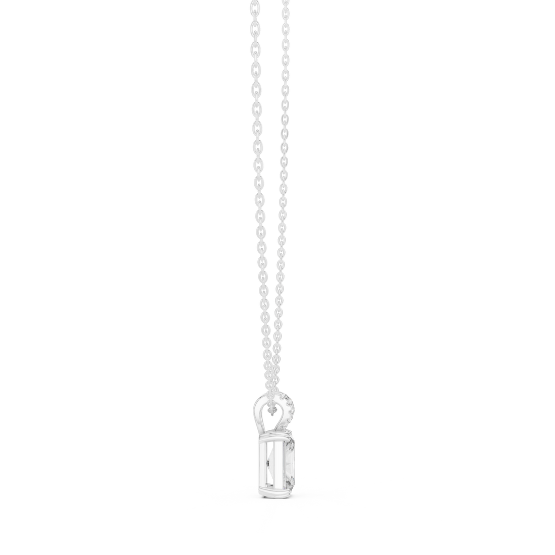 Radiant Diamond Pendant Necklace, Minimal White Gold Jewelry for Everyday Wear