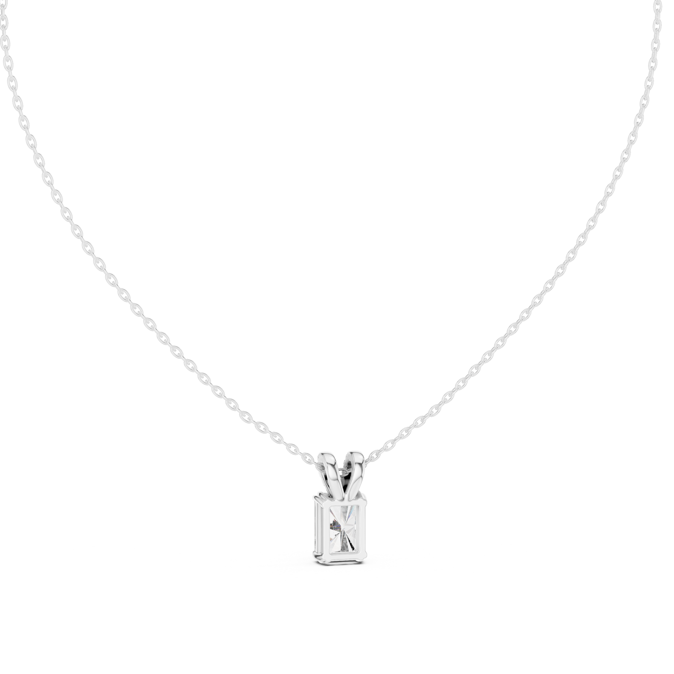 Radiant Diamond Pendant Necklace, Minimal White Gold Jewelry for Everyday Wear