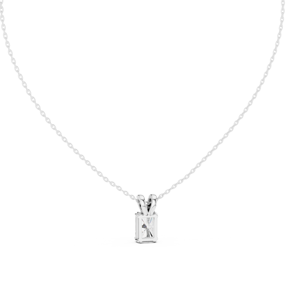 Radiant Diamond Pendant Necklace, Minimal White Gold Jewelry for Everyday Wear