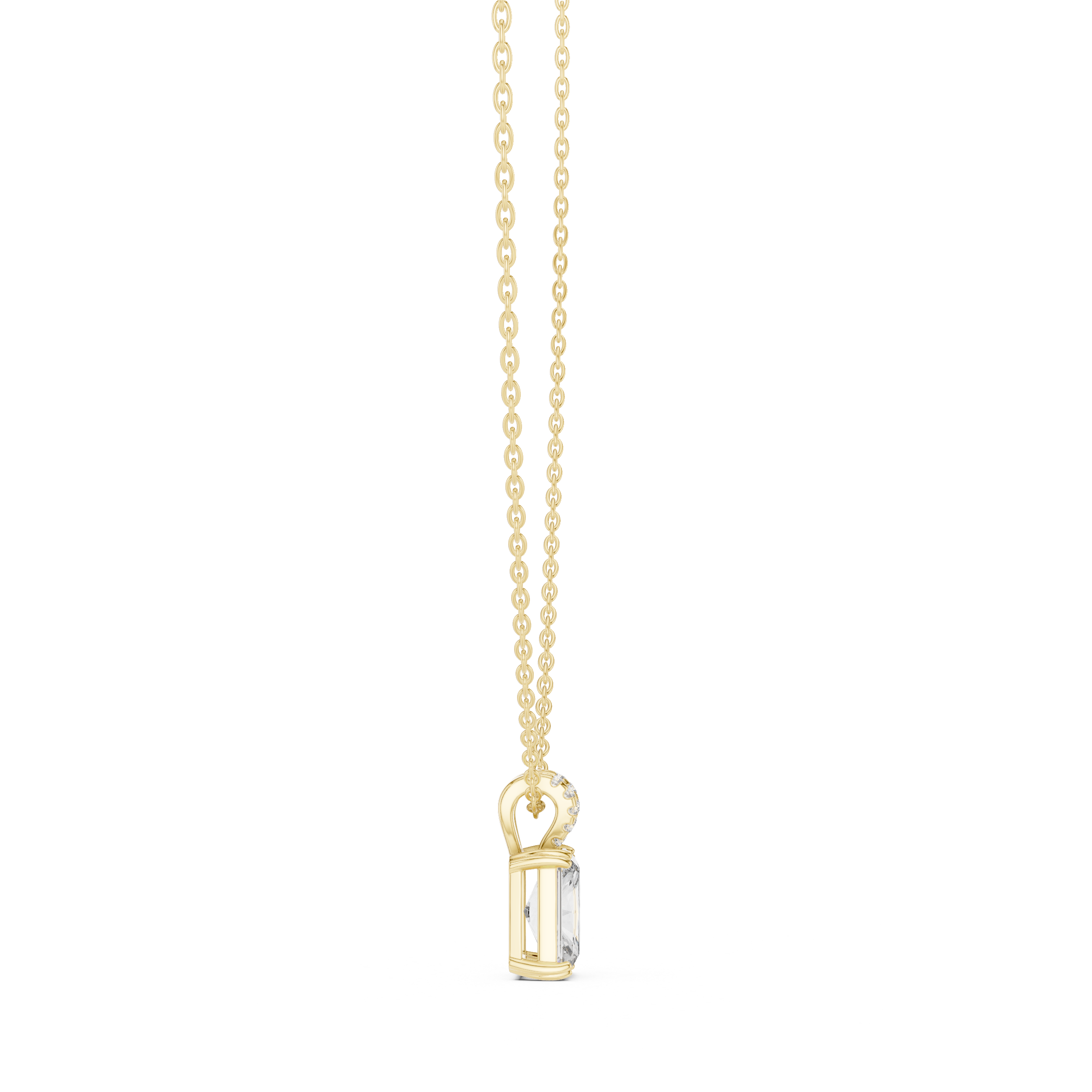 Radiant Diamond Pendant Necklace, Minimal White Gold Jewelry for Everyday Wear