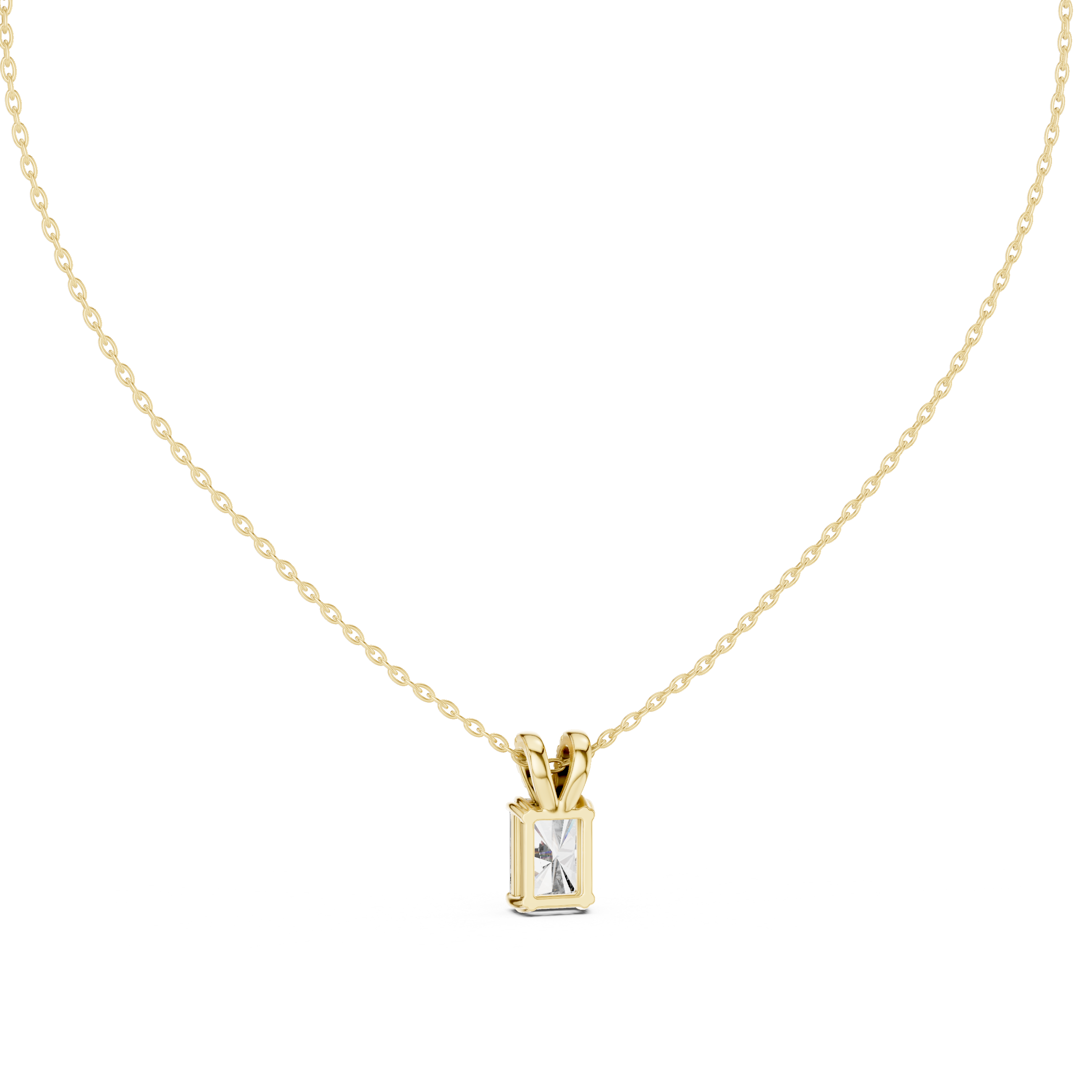 Radiant Diamond Pendant Necklace, Minimal White Gold Jewelry for Everyday Wear