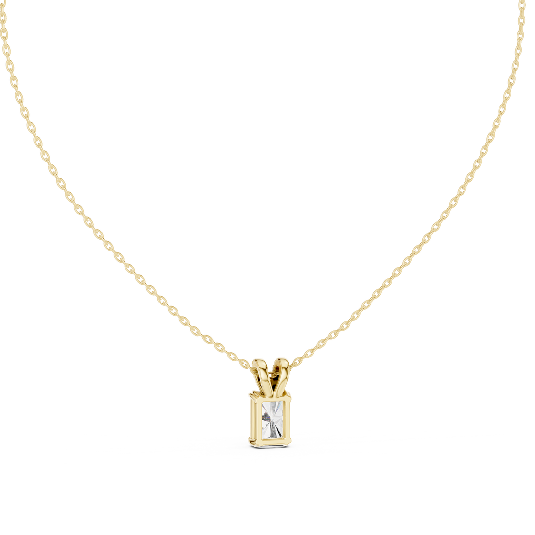 Radiant Diamond Pendant Necklace, Minimal White Gold Jewelry for Everyday Wear