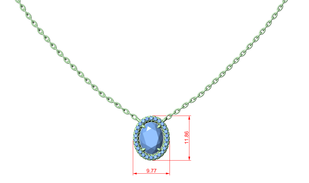 Luxury Oval Diamond Halo Pendant, Chic Rose Gold Necklace for Women Fine Jewelry Gift