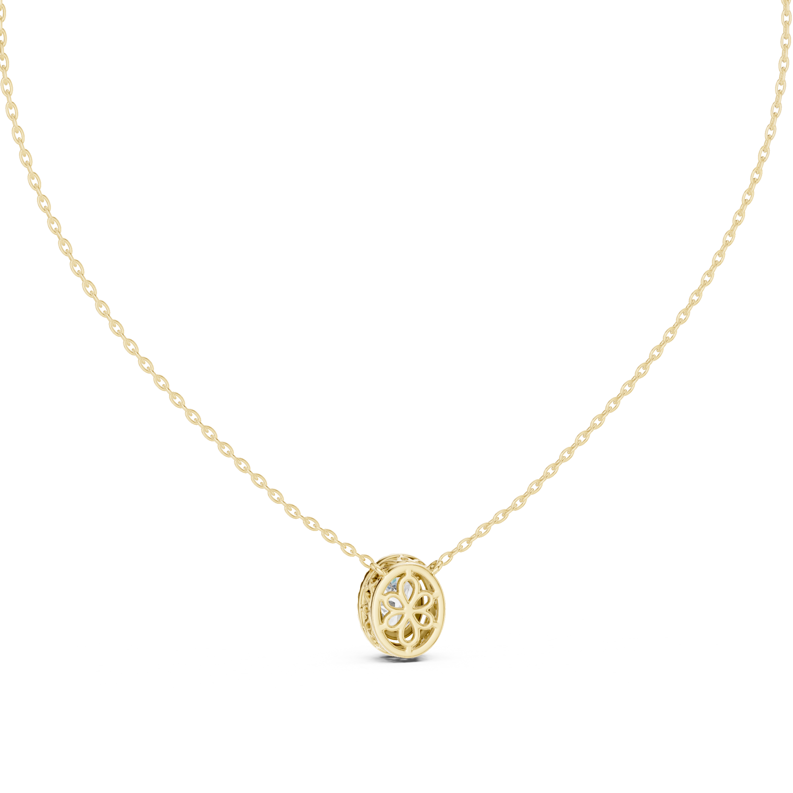 Luxury Oval Diamond Halo Pendant, Chic Rose Gold Necklace for Women Fine Jewelry Gift