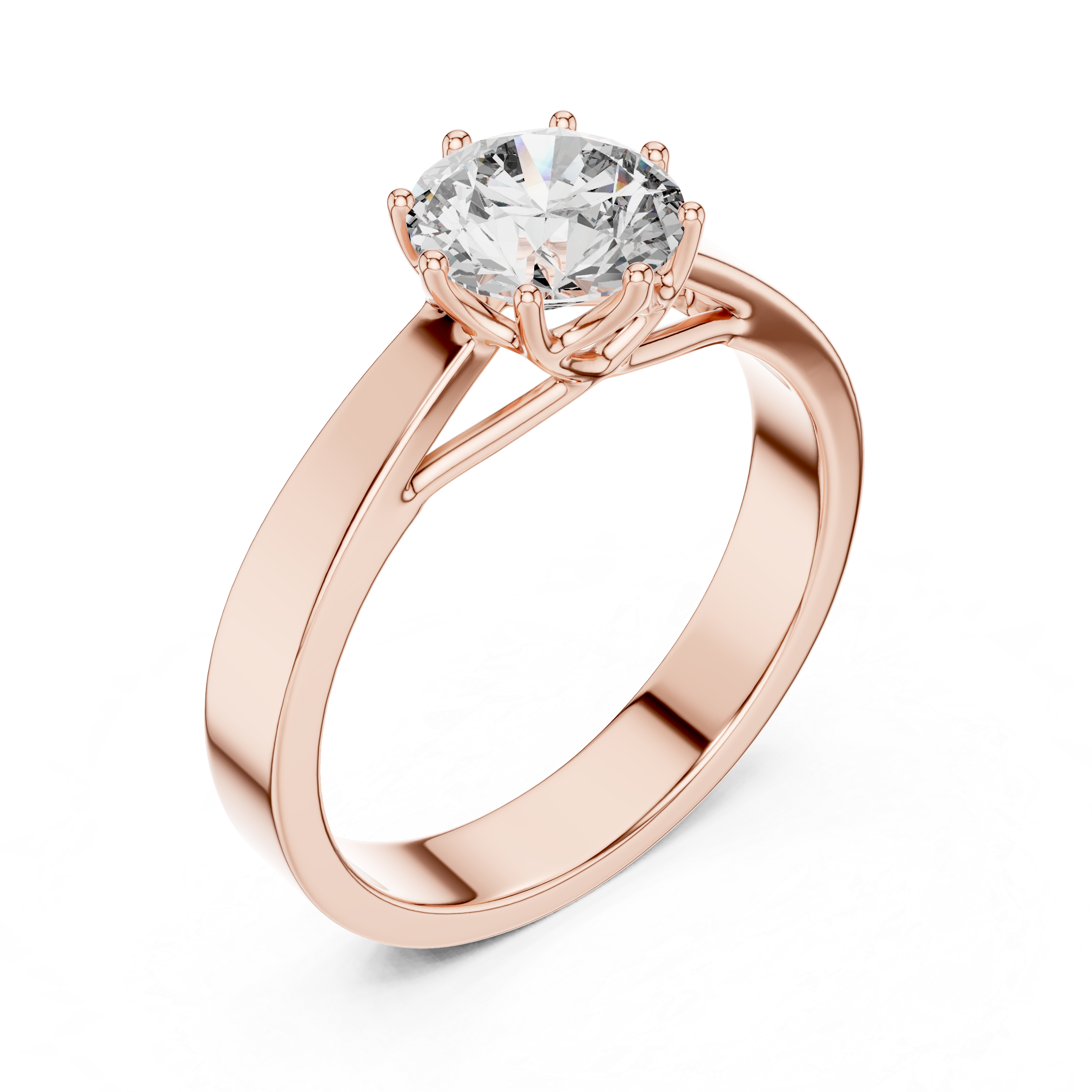 1  Carat Round Gold Solitaire with Prongs