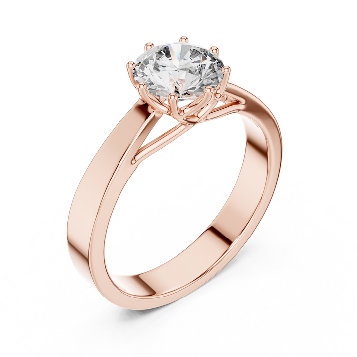 1  Carat Round Gold Solitaire with Prongs