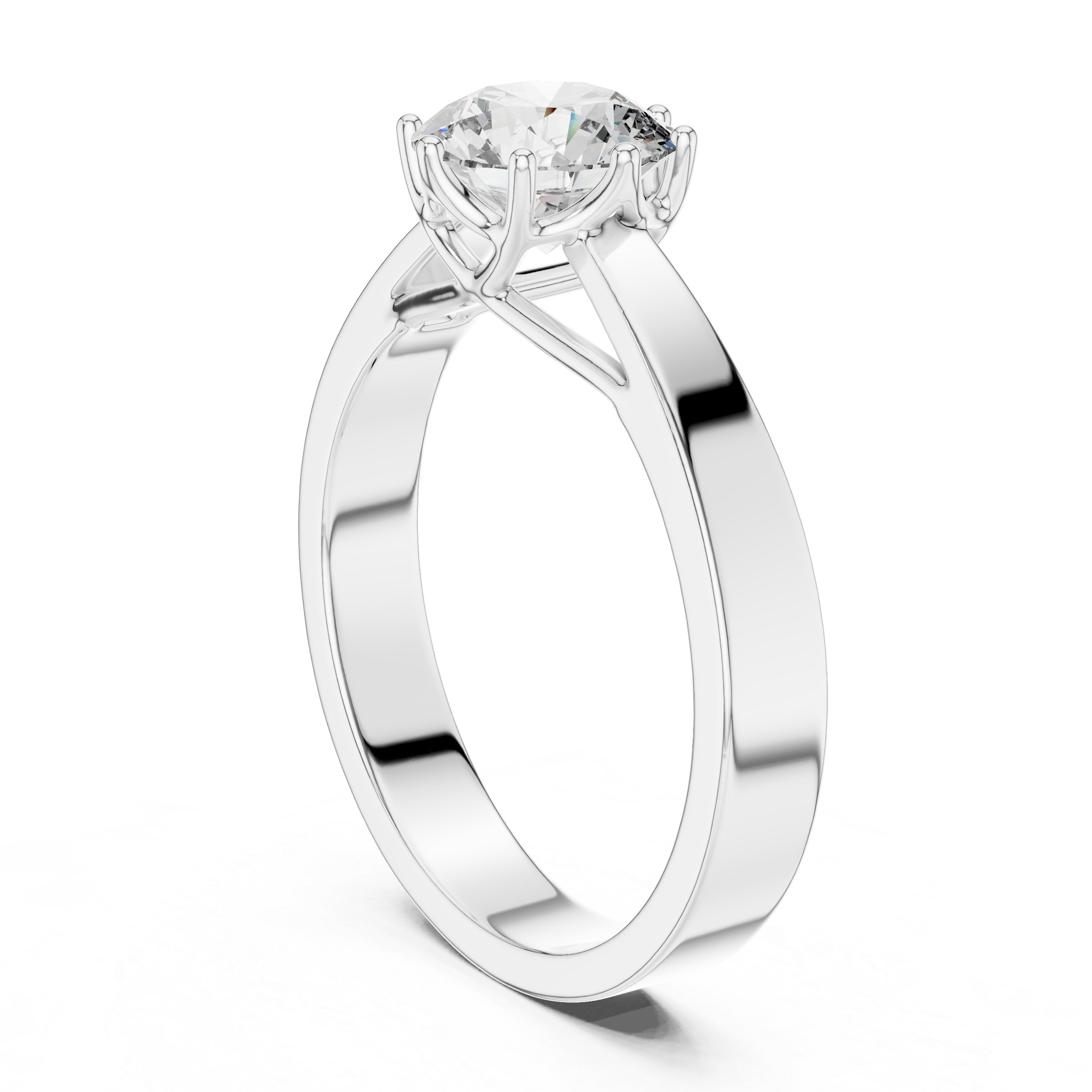 1  Carat Round Gold Solitaire with Prongs