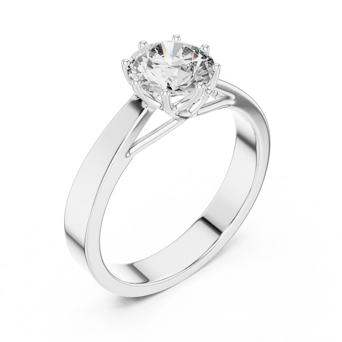 1  Carat Round Gold Solitaire with Prongs