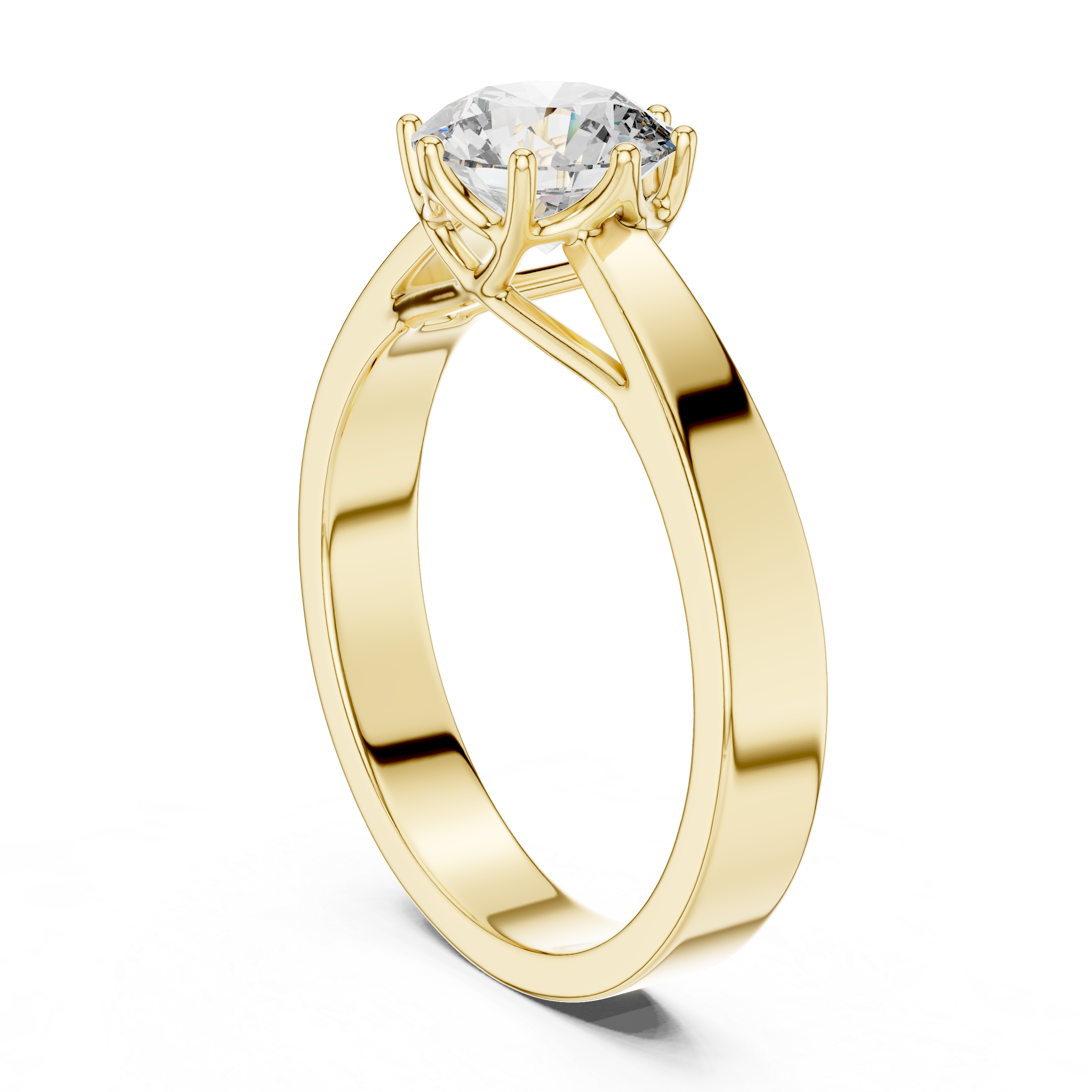 1  Carat Round Gold Solitaire with Prongs