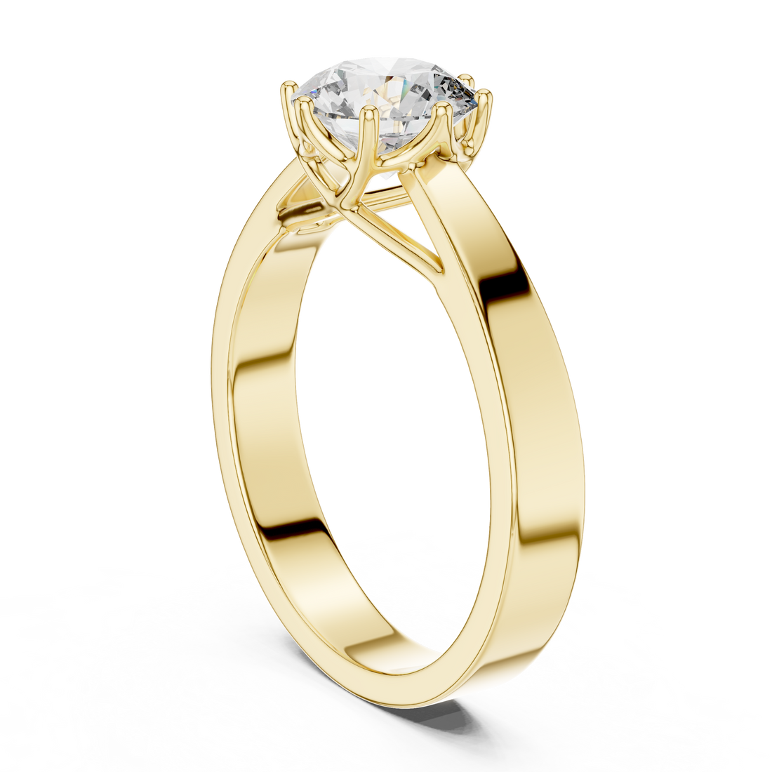 1  Carat Round Gold Solitaire with Prongs