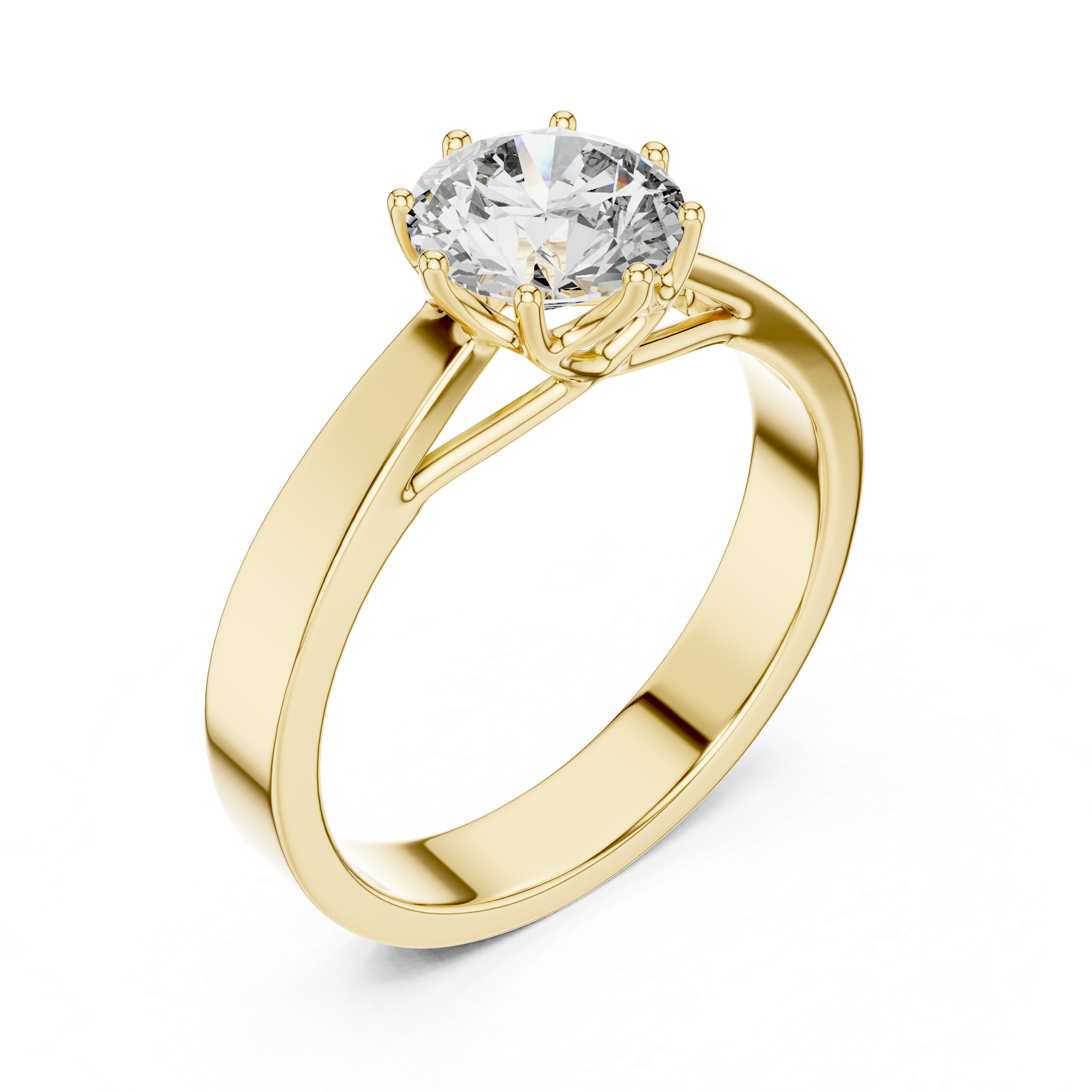 1  Carat Round Gold Solitaire with Prongs