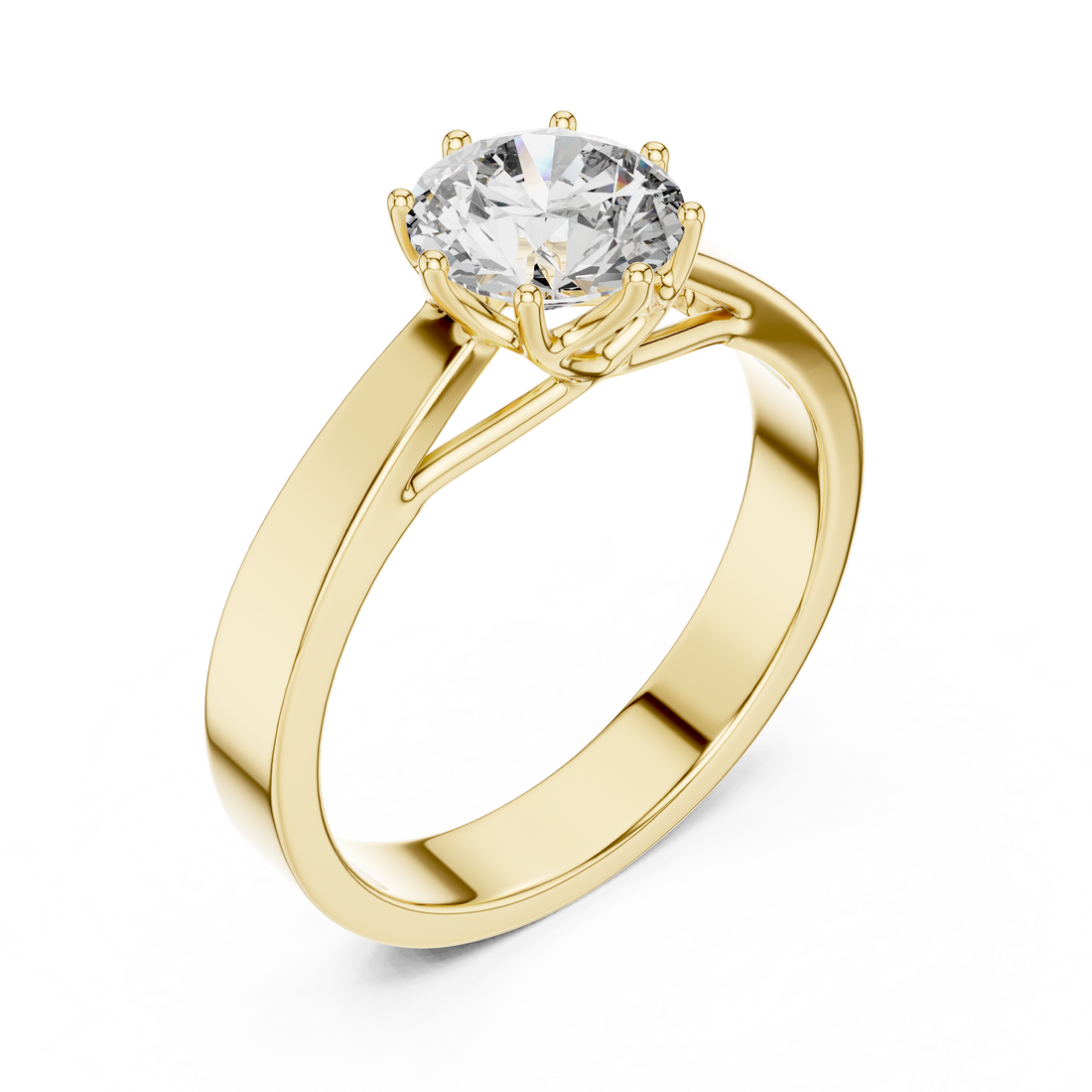 1  Carat Round Gold Solitaire with Prongs
