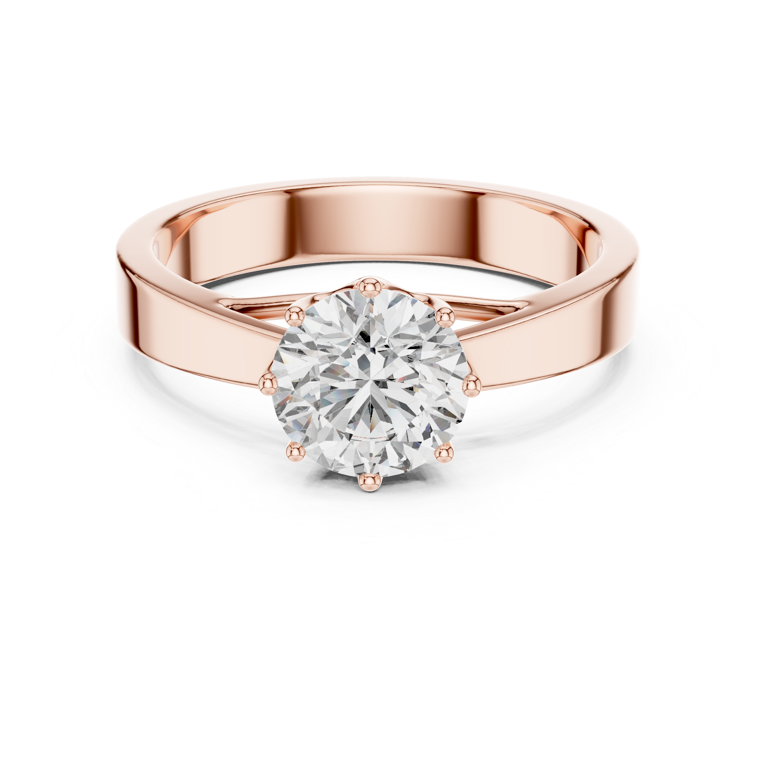 1  Carat Round Gold Solitaire with Prongs