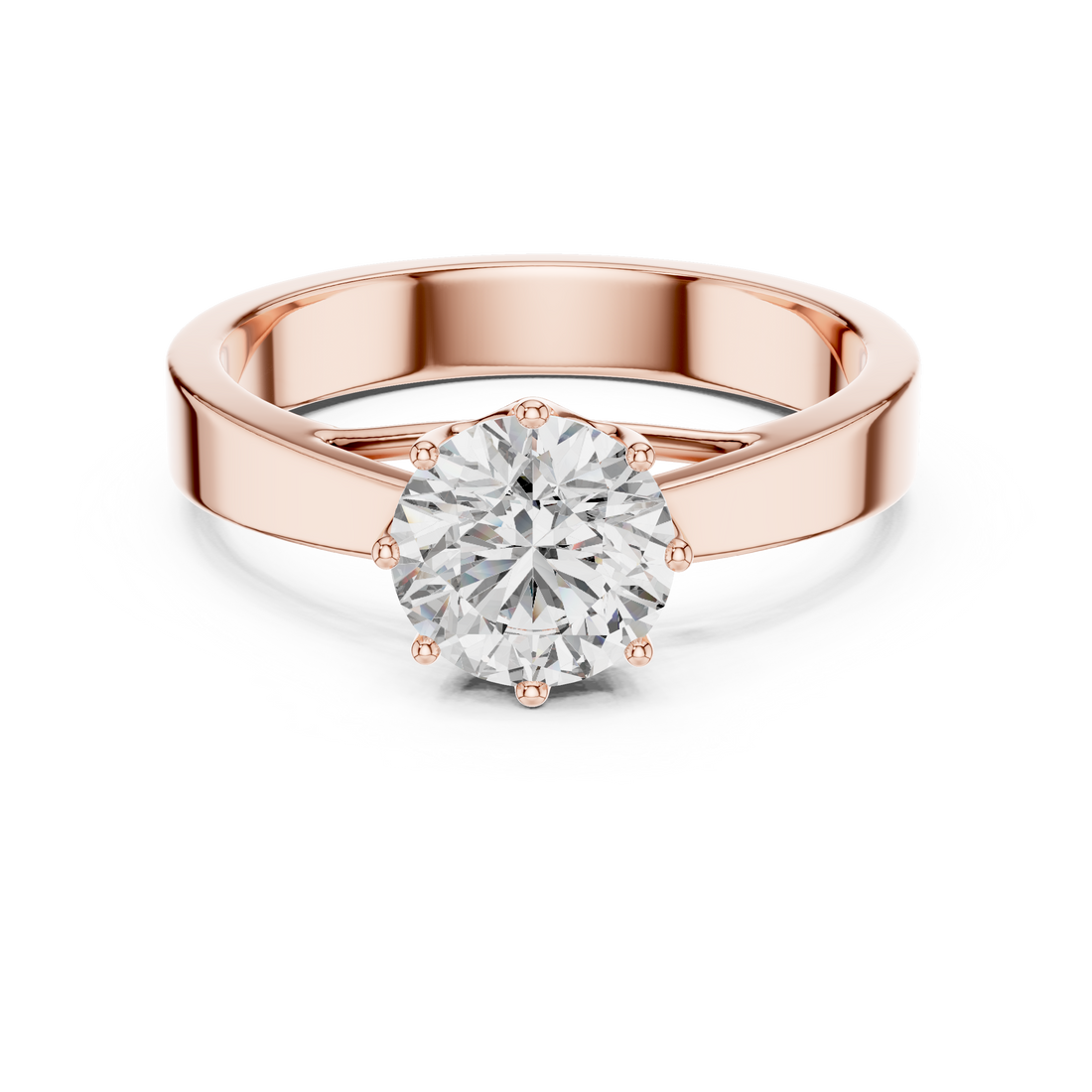 1  Carat Round Gold Solitaire with Prongs