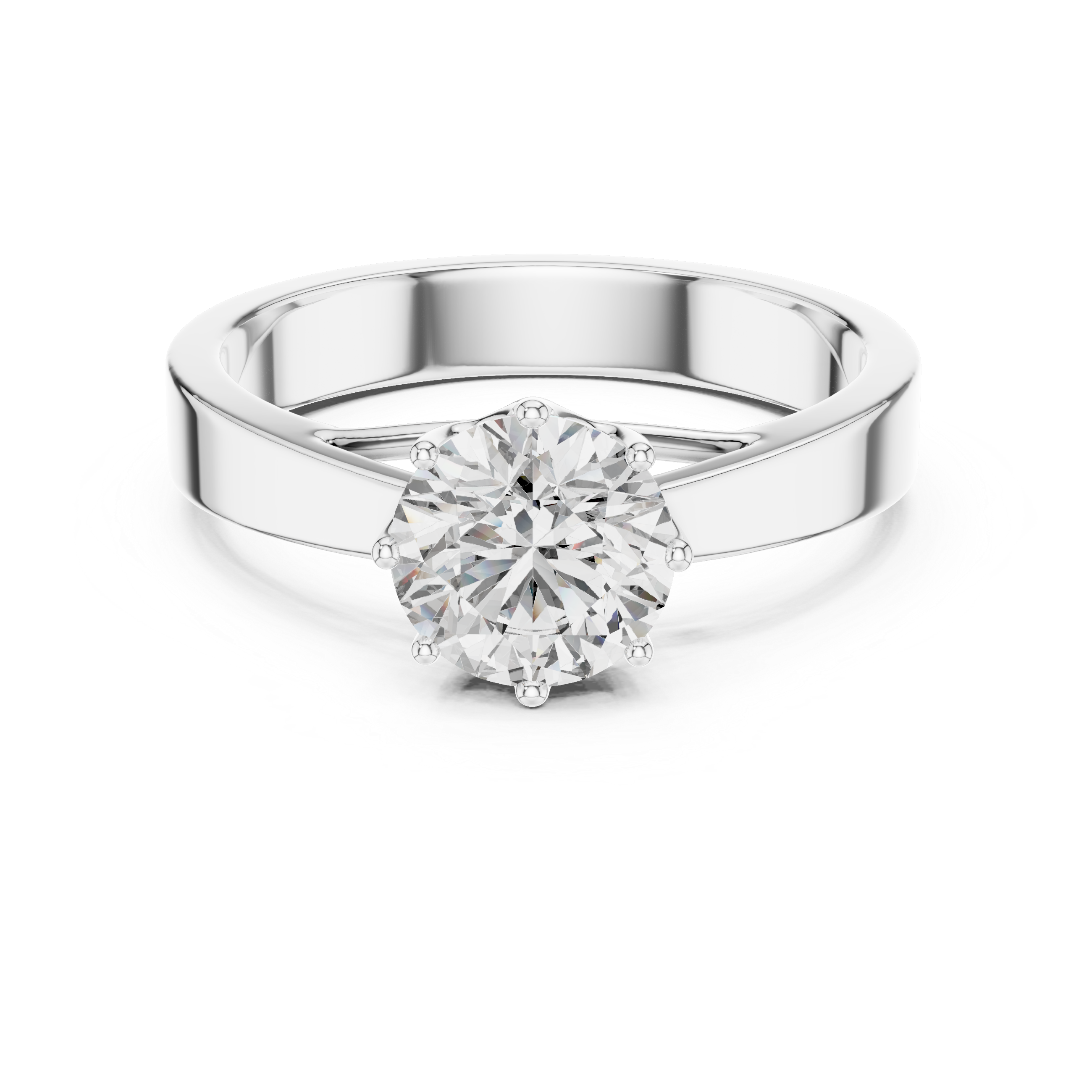 1  Carat Round Gold Solitaire with Prongs
