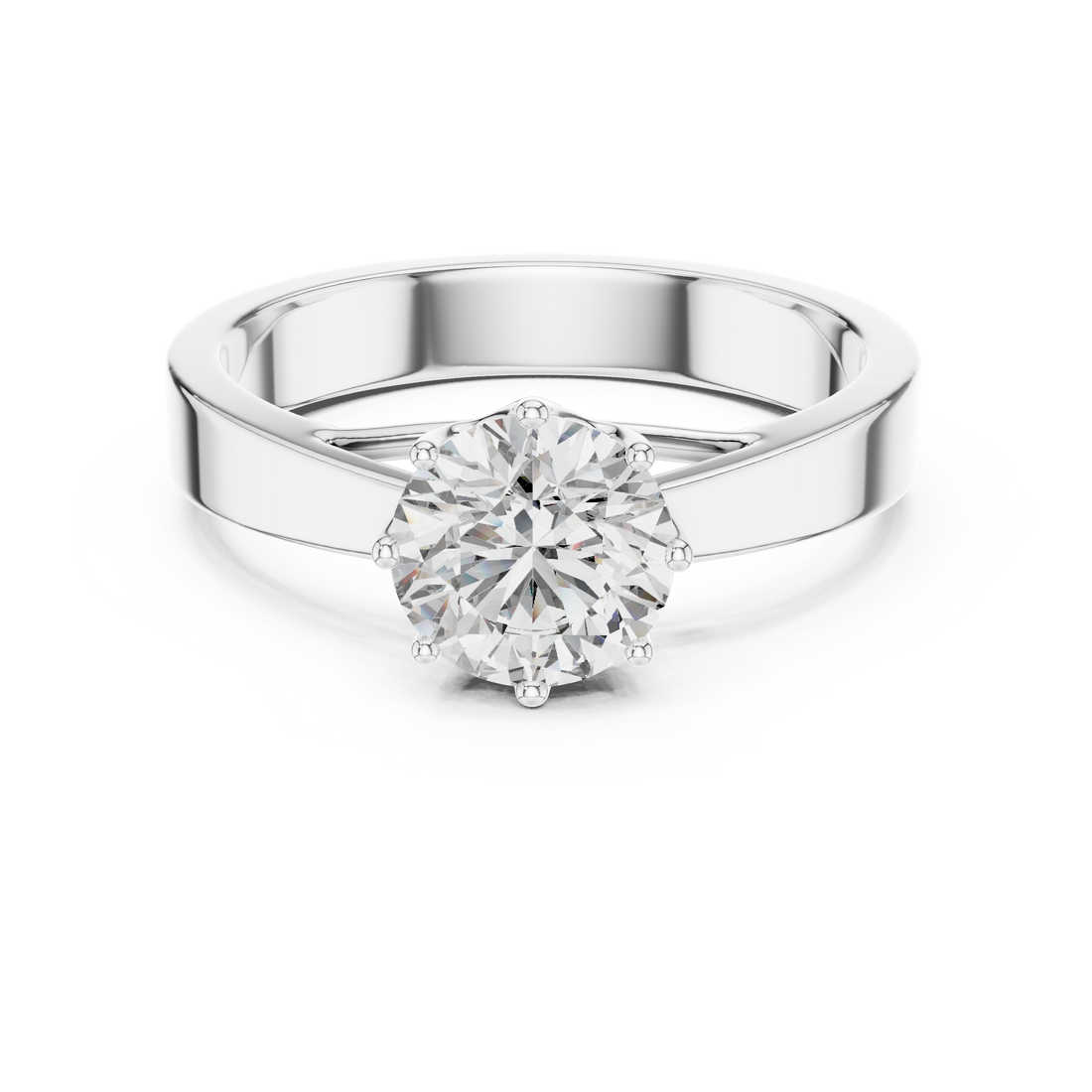 1  Carat Round Gold Solitaire with Prongs