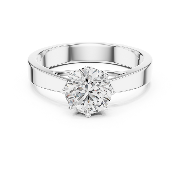 1  Carat Round Gold Solitaire with Prongs