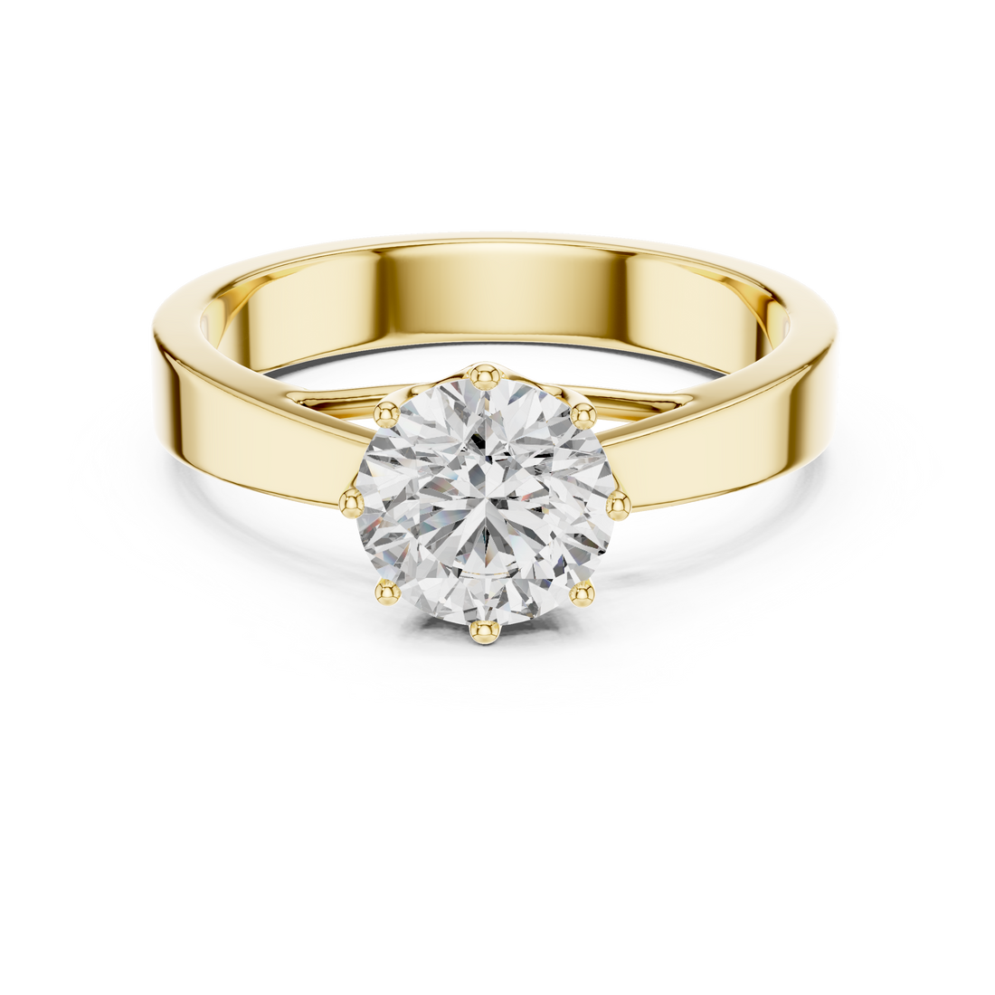 1  Carat Round Gold Solitaire with Prongs