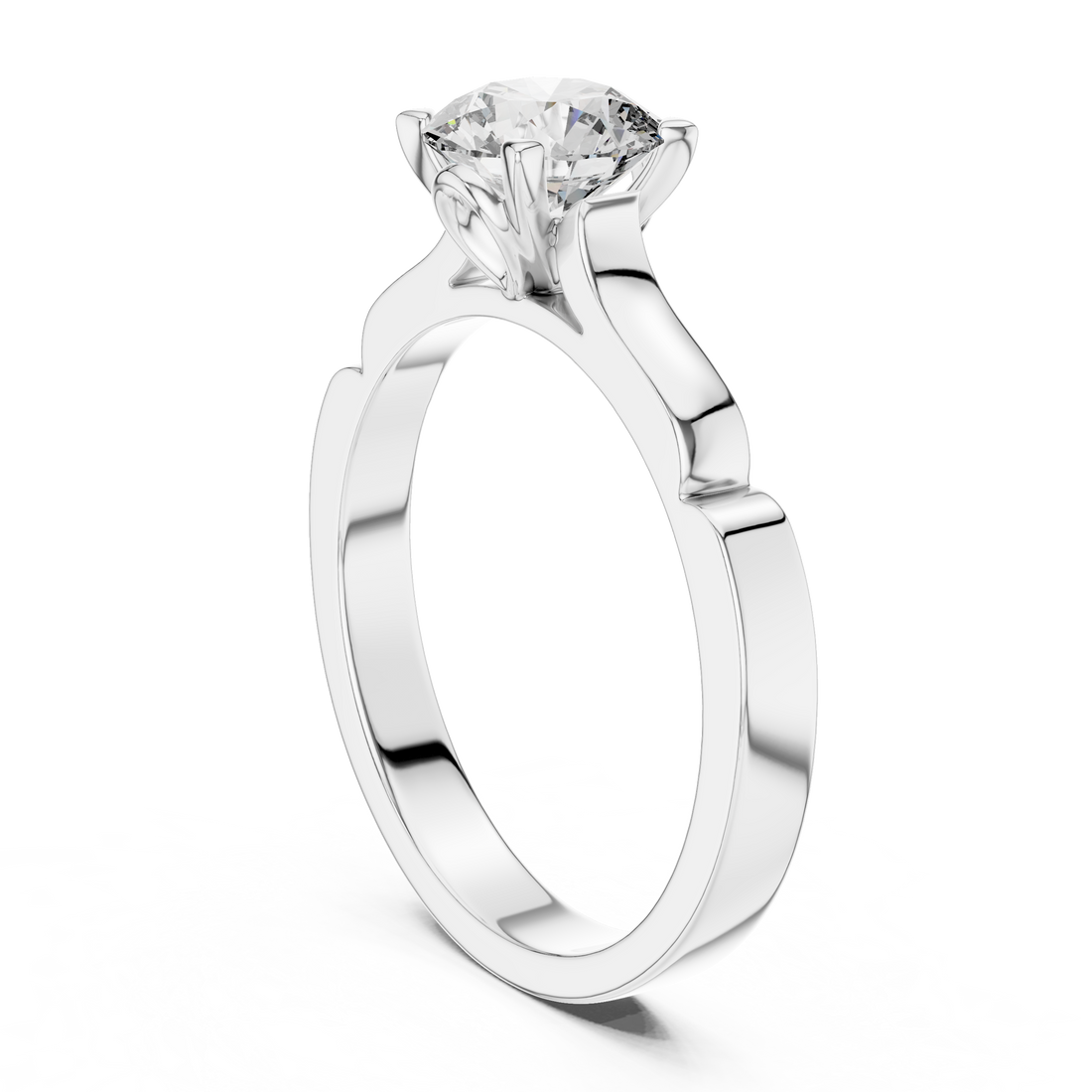 Pure Brilliance Solitaire 1 Ct Round Engagement Ring