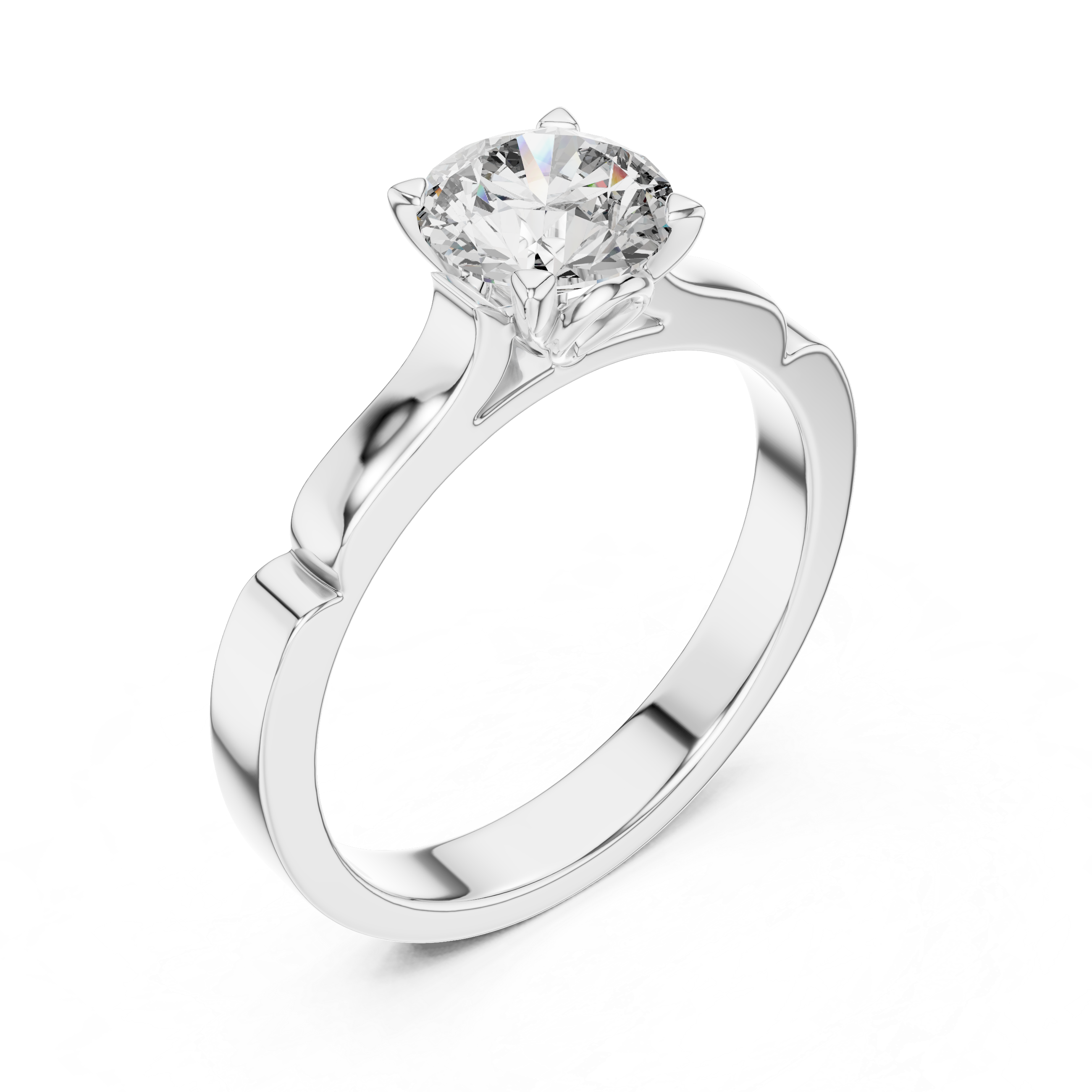 Pure Brilliance Solitaire 1 Ct Round Engagement Ring