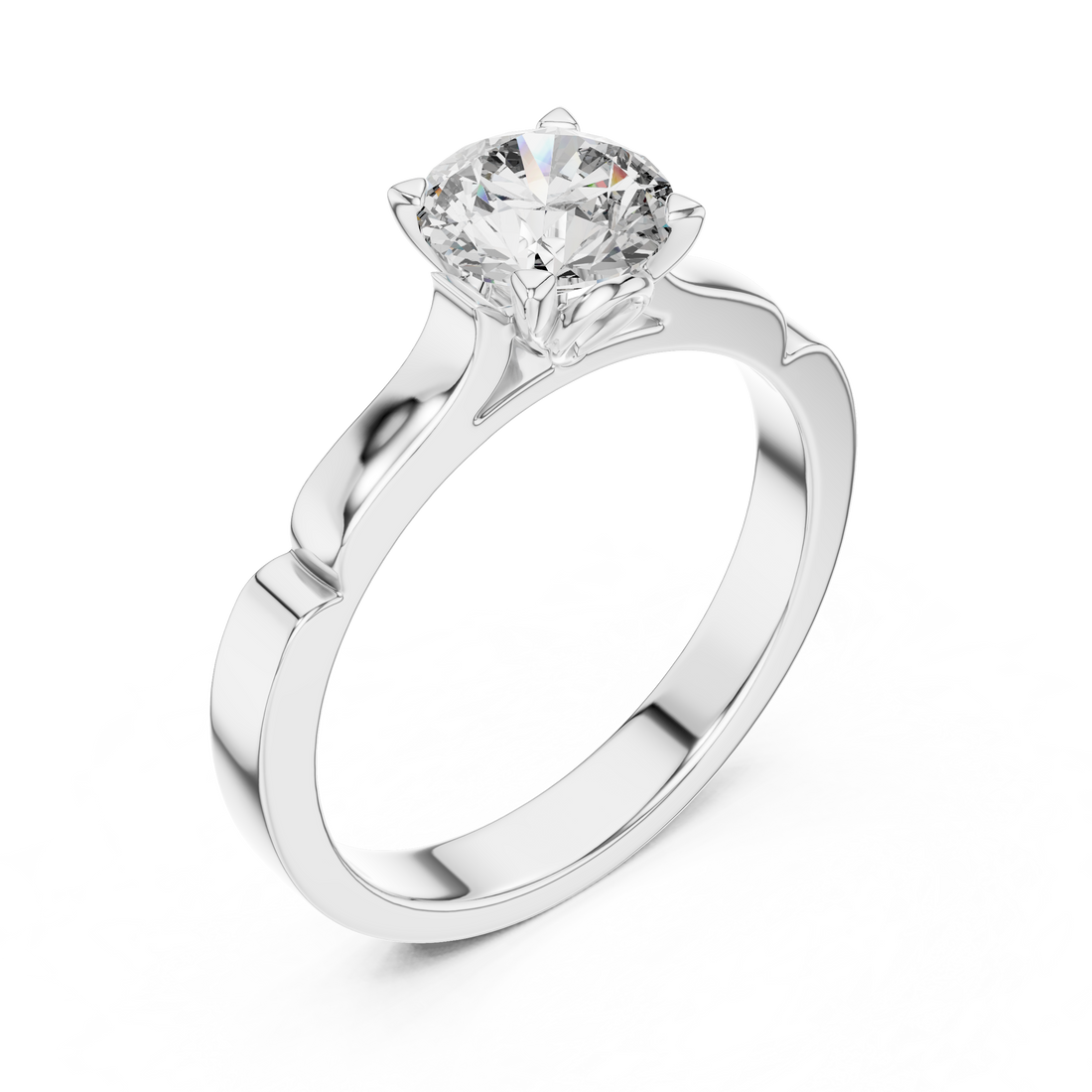 Pure Brilliance Solitaire 1 Ct Round Engagement Ring