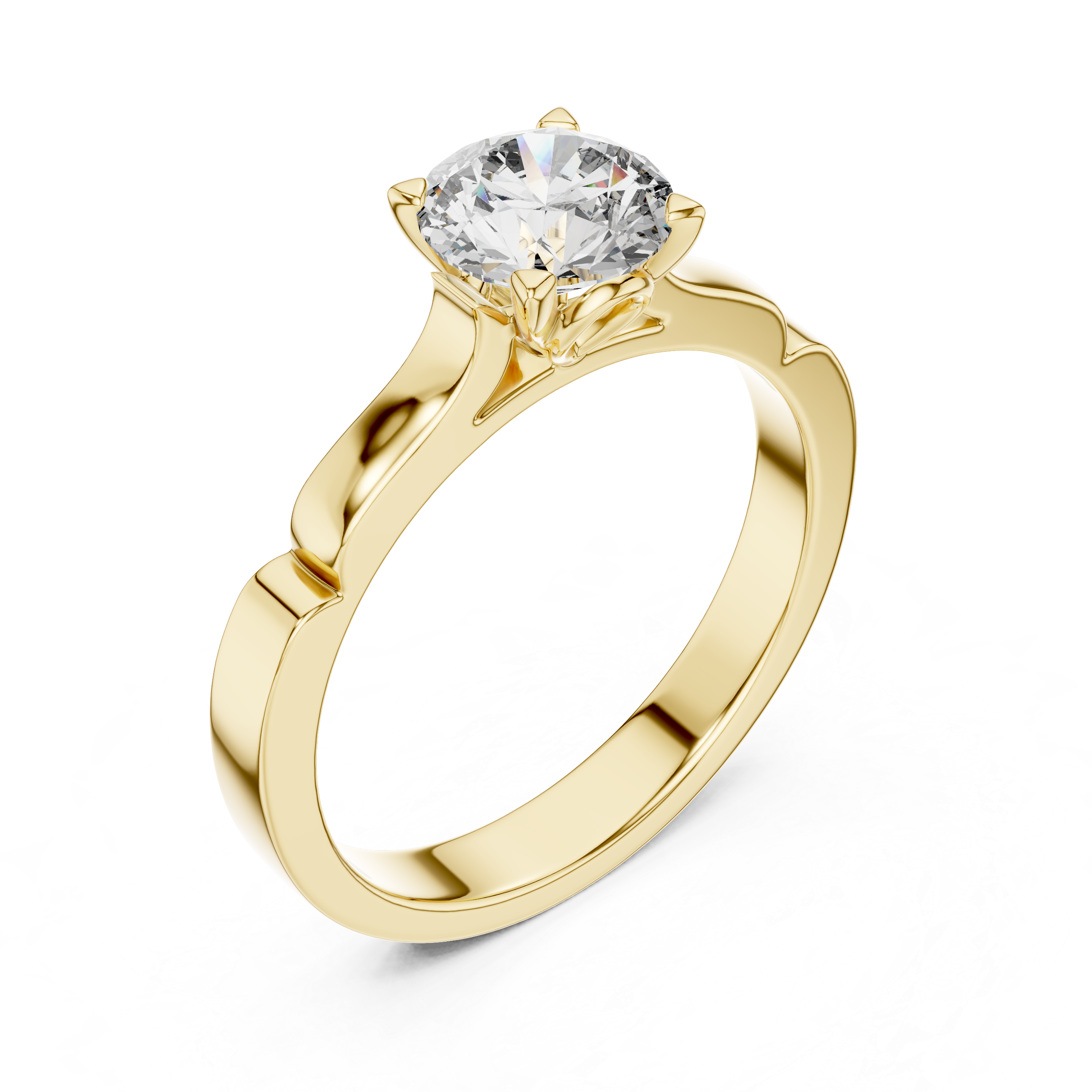 Pure Brilliance Solitaire 1 Ct Round Engagement Ring
