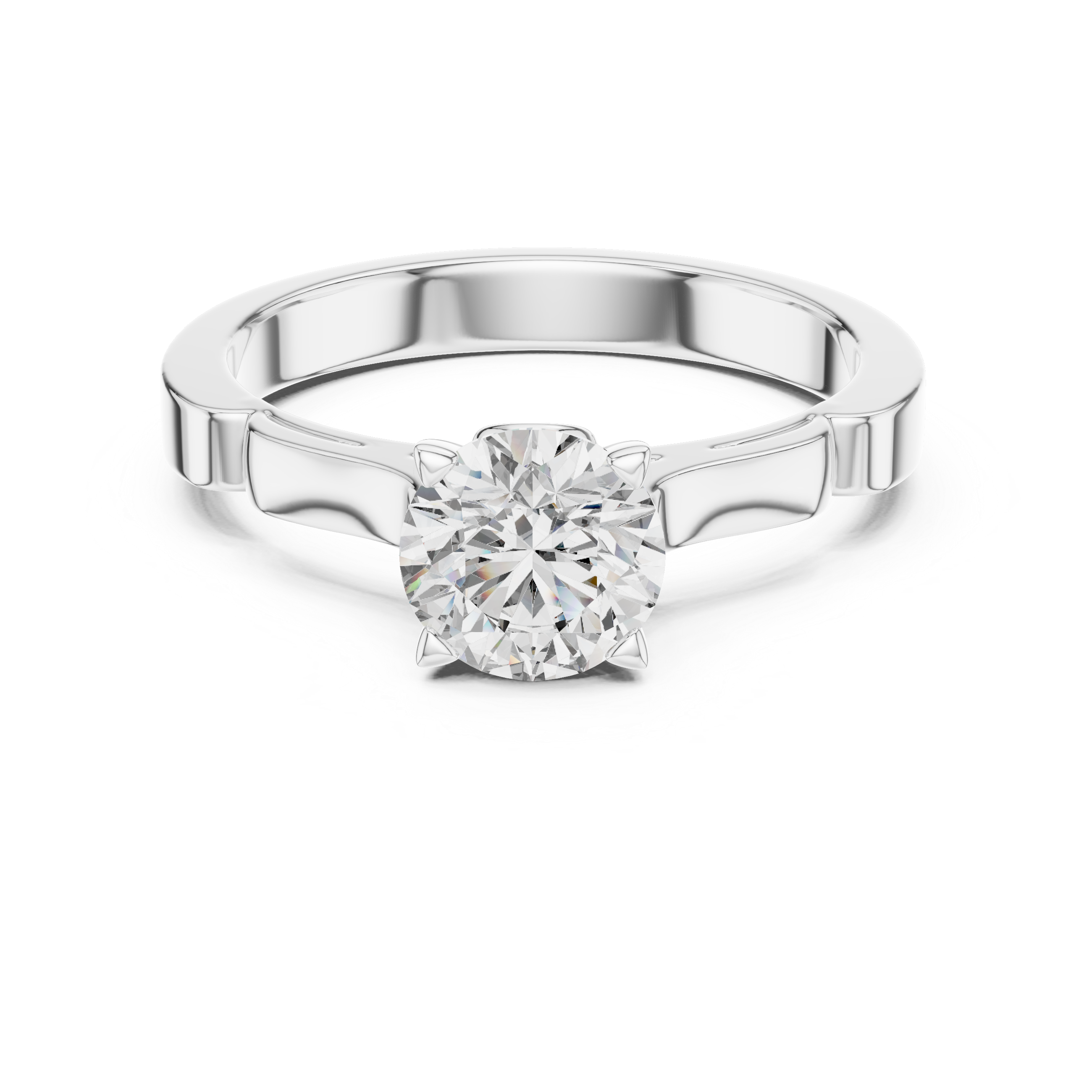 Pure Brilliance Solitaire 1 Ct Round Engagement Ring