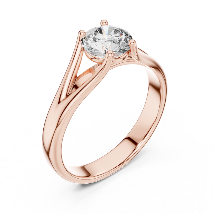 1 Carat Compass Point Split Shank Round Solitaire