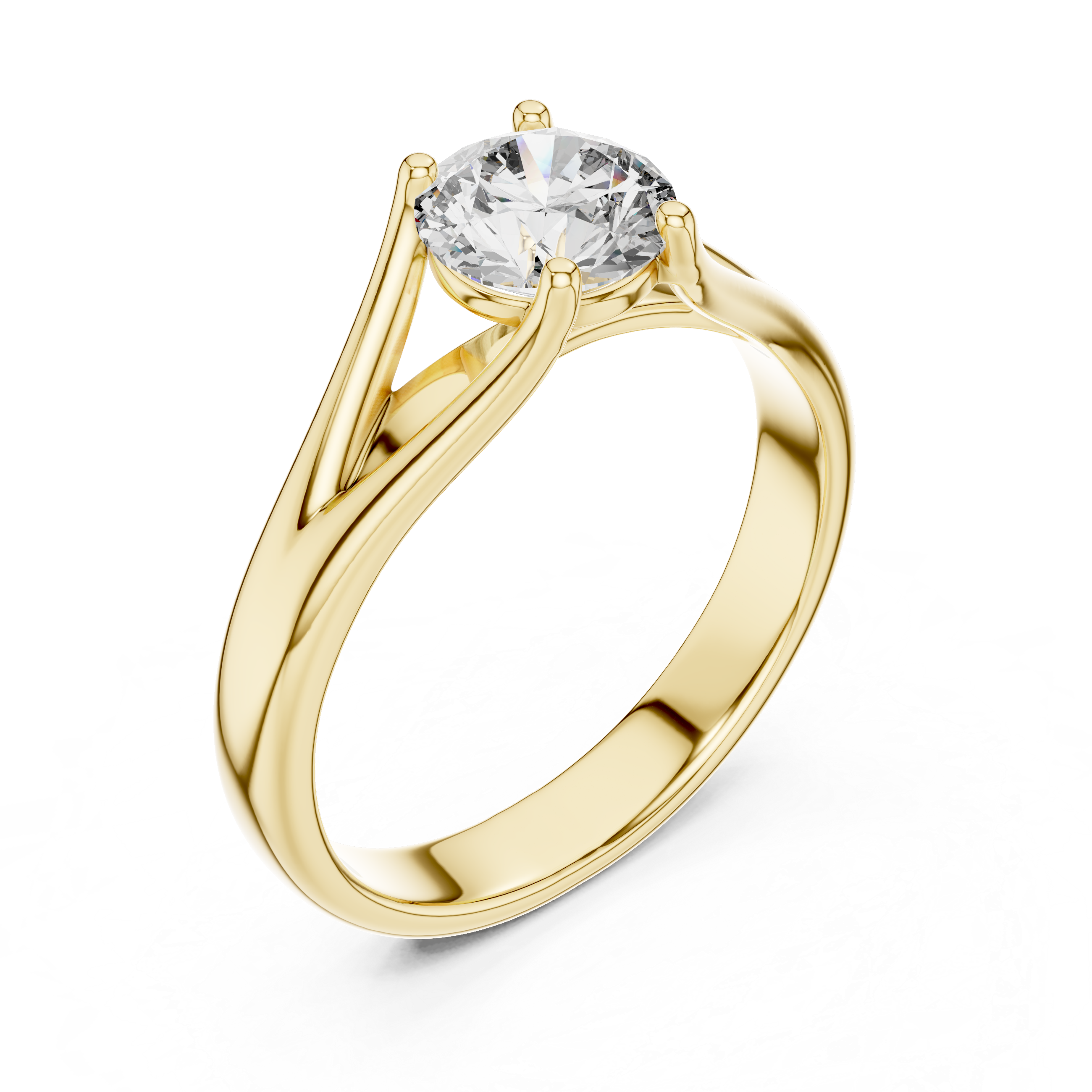 1 Carat Compass Point Split Shank Round Solitaire