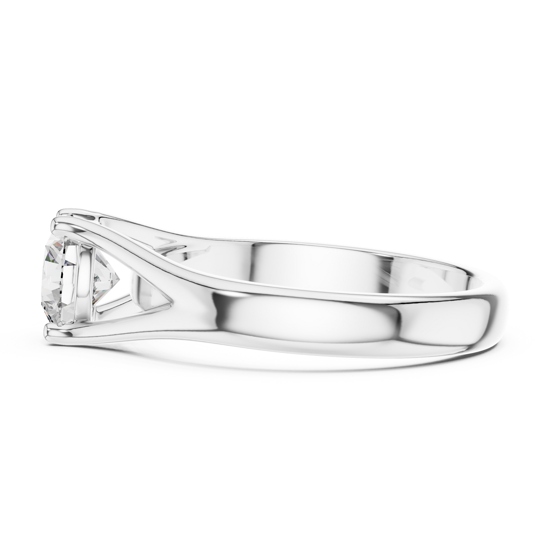 1 Carat Compass Point Split Shank Round Solitaire