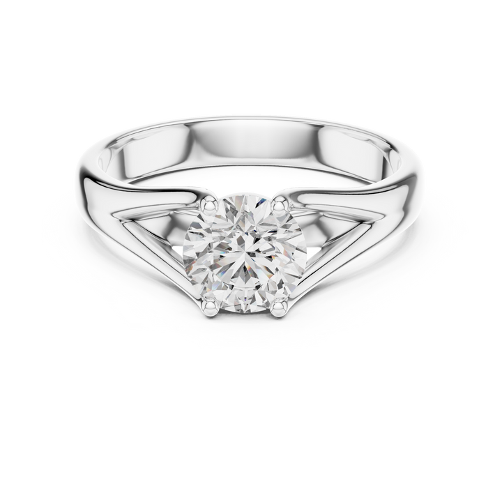 1 Carat Compass Point Split Shank Round Solitaire