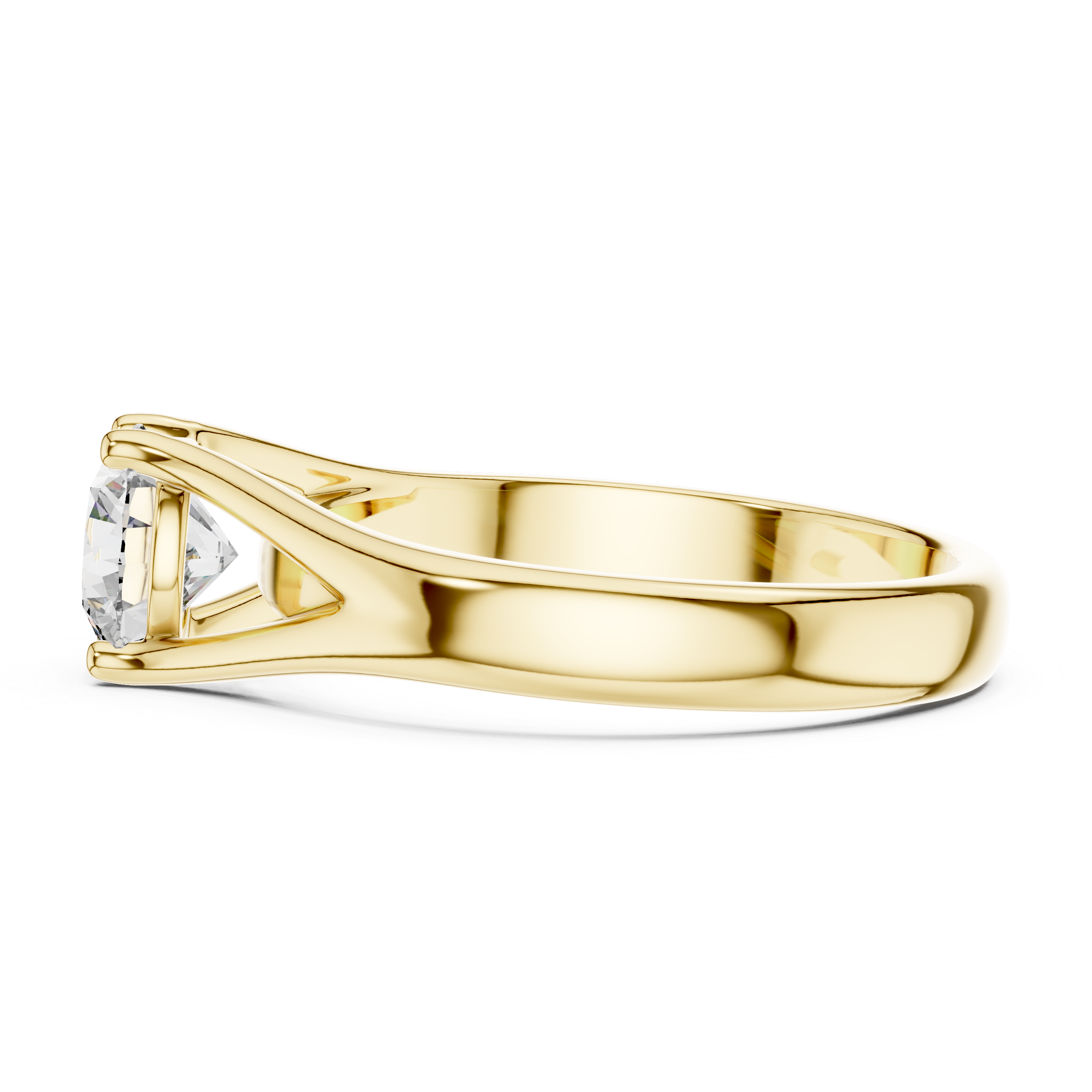 1 Carat Compass Point Split Shank Round Solitaire