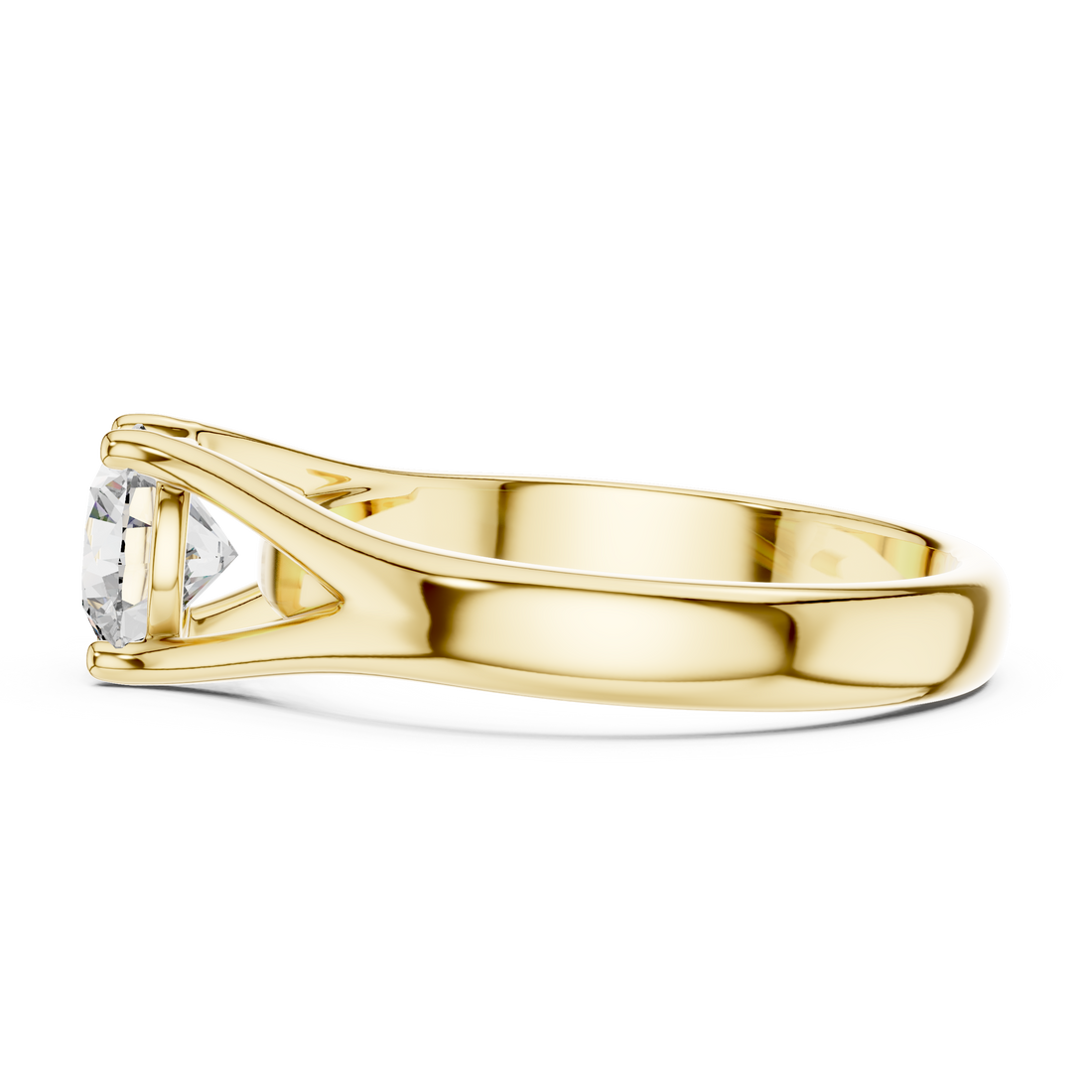 1 Carat Compass Point Split Shank Round Solitaire