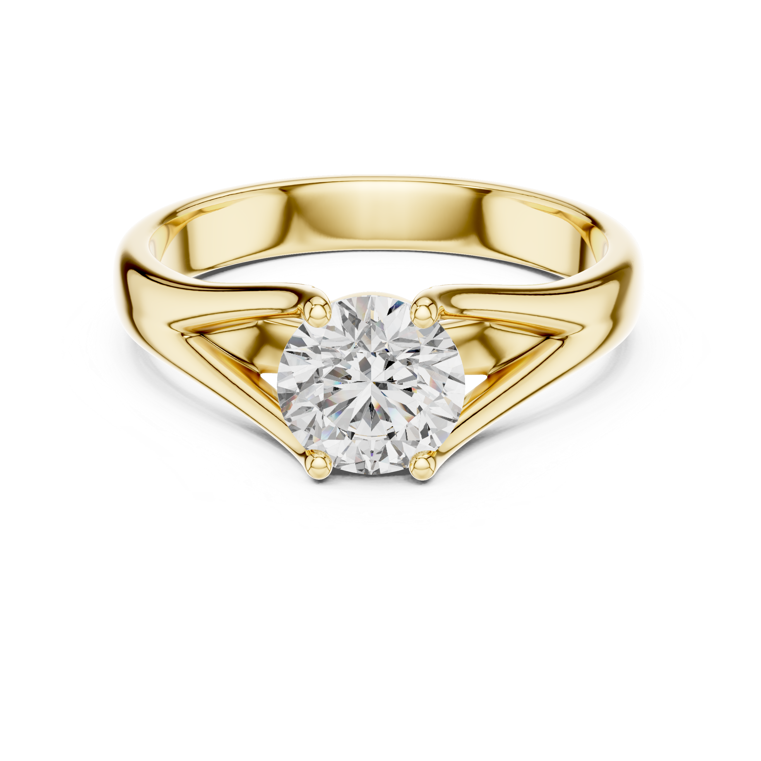 1 Carat Compass Point Split Shank Round Solitaire